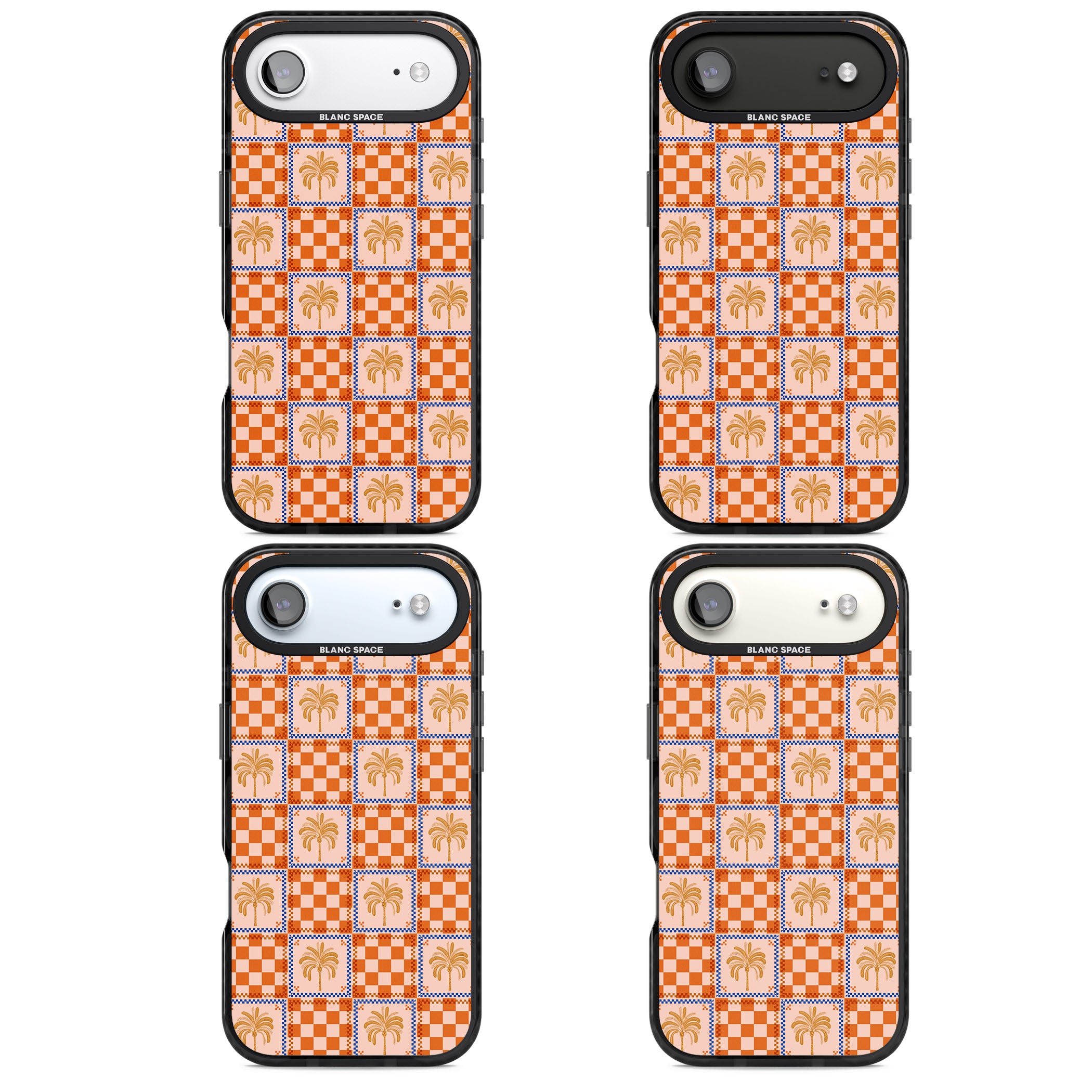 Terracotta Summer Checked iPhone 17 Air Impact Pro Black Phone Case APT Impact Protection