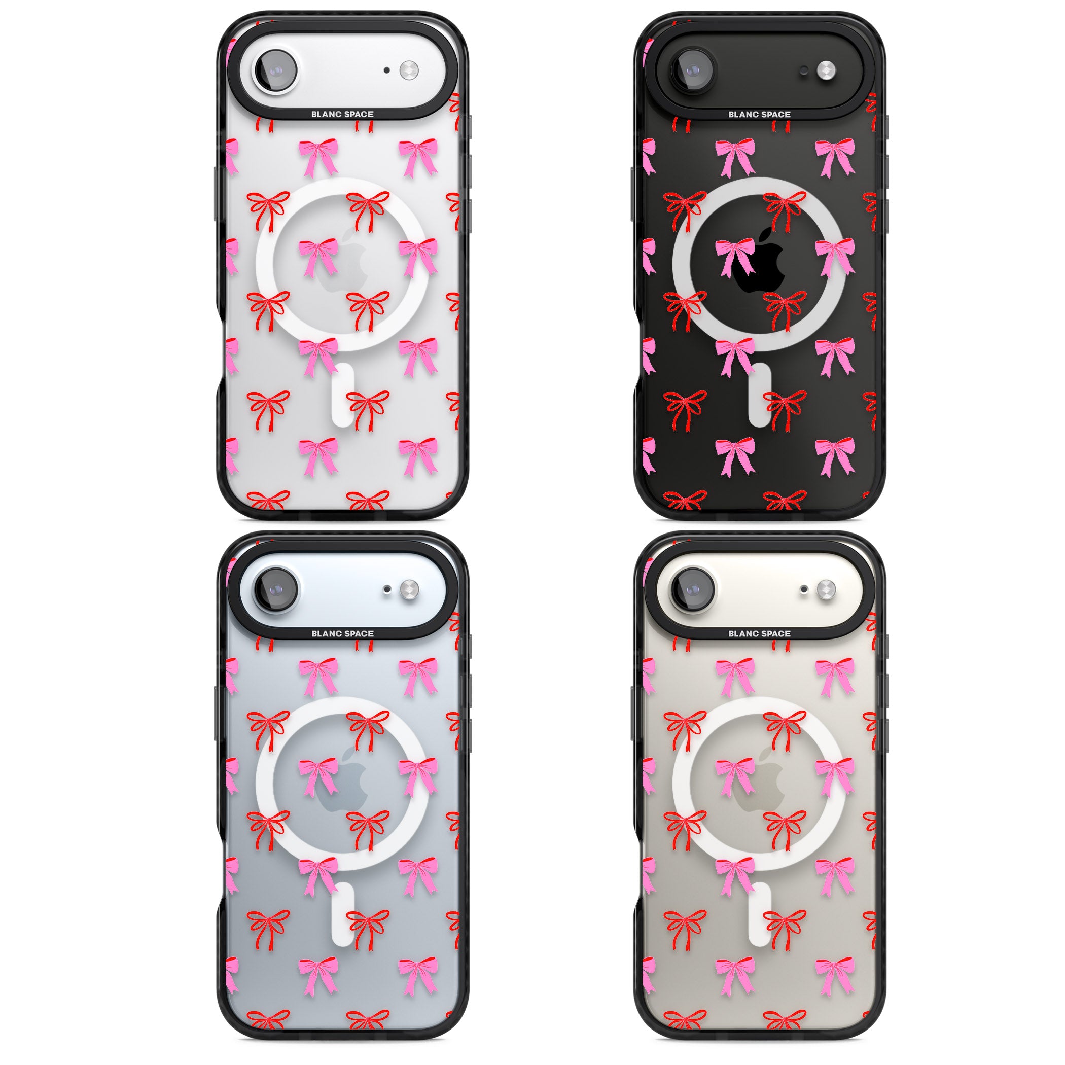 Cute Bow Pattern iPhone 17 Air Impact Pro Black Phone Case APT Impact Protection
