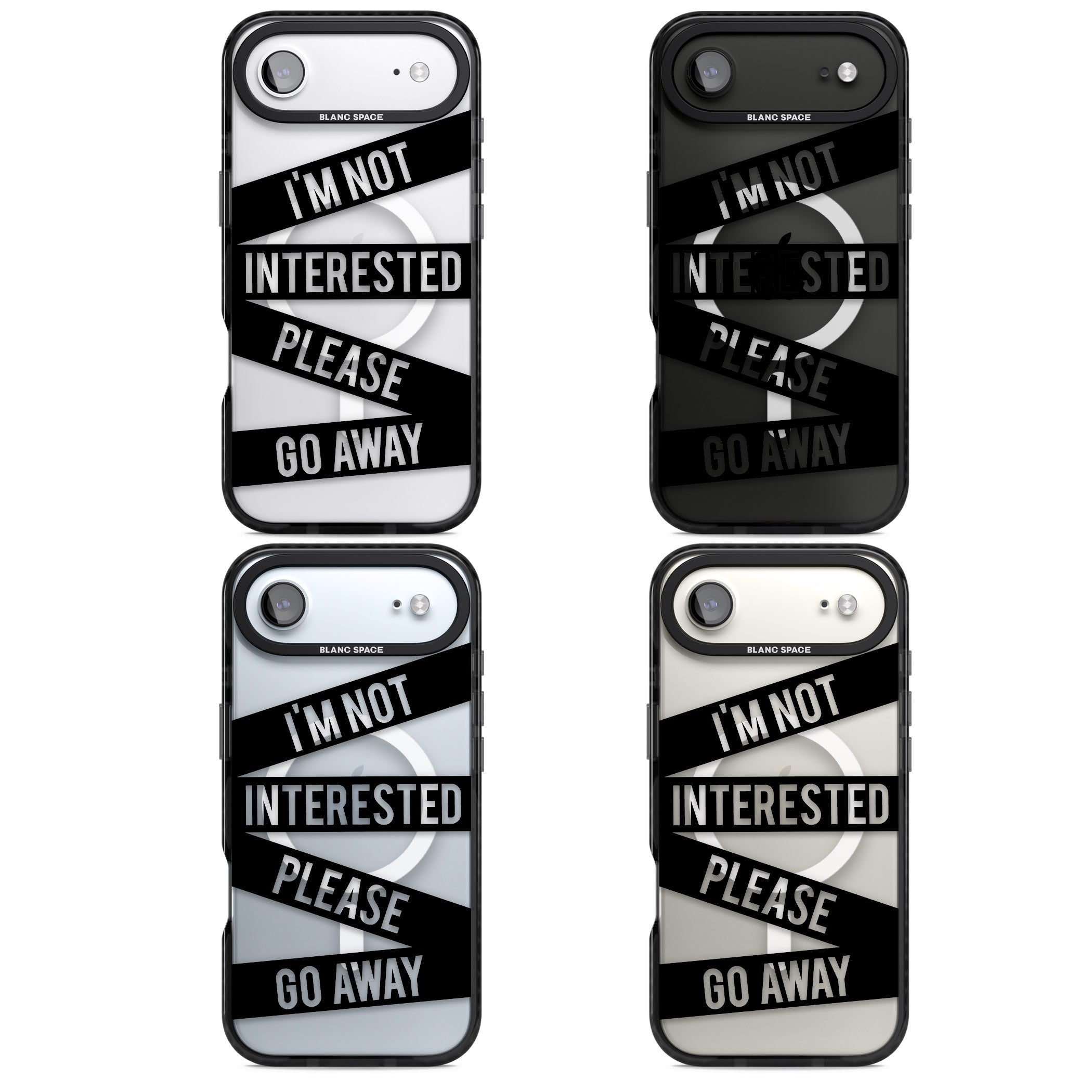 Not Interested Warning iPhone 17 Air Impact Pro Black Phone Case APT Impact Protection