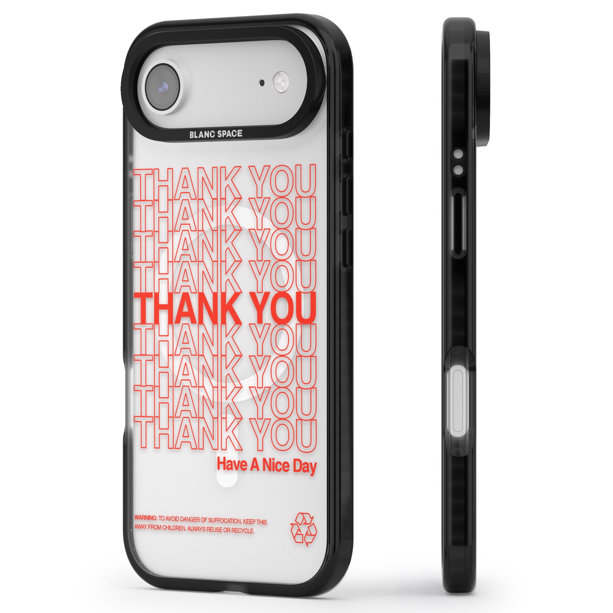 Thank You Have A Nice Day iPhone 17 Air Impact Pro Black Phone Case Side Profile