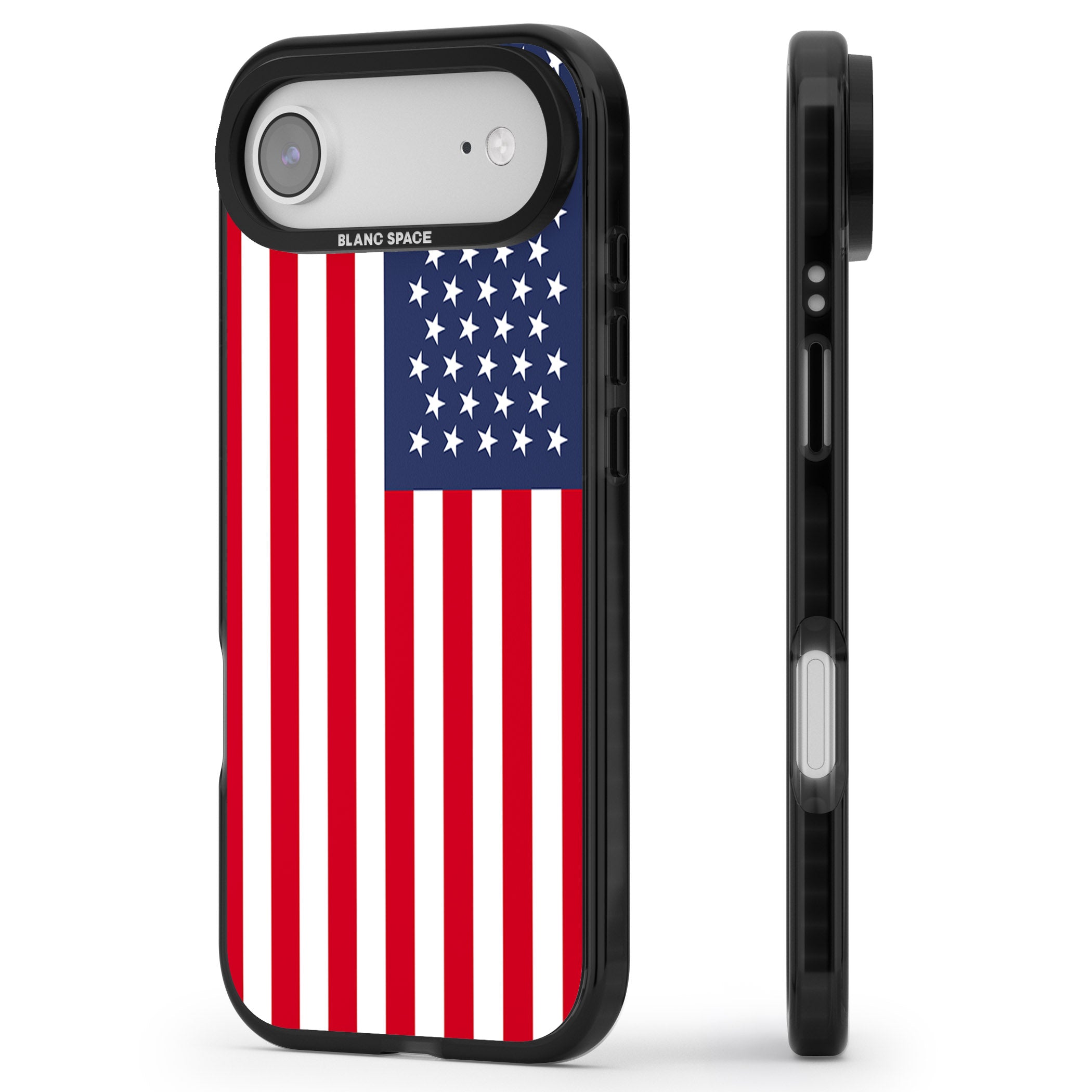 American Flag iPhone 17 Air Impact Pro Black Phone Case Side Profile