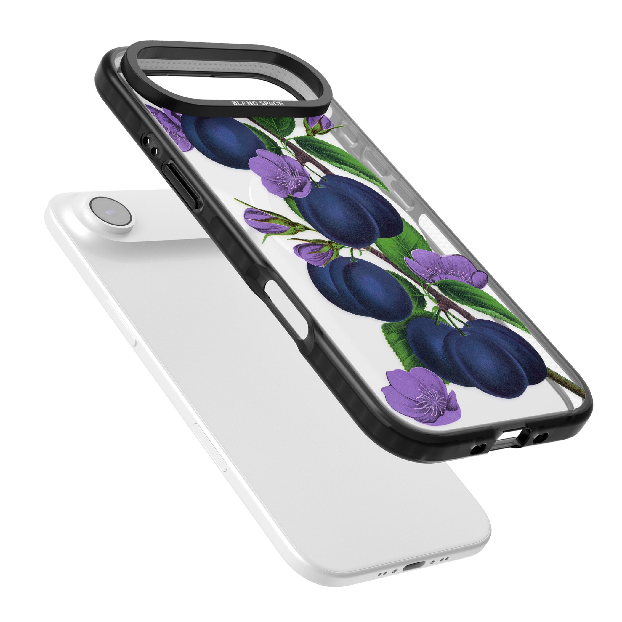 Vintage Painted Plums iPhone 17 Air Impact Pro Black Phone Case Colours