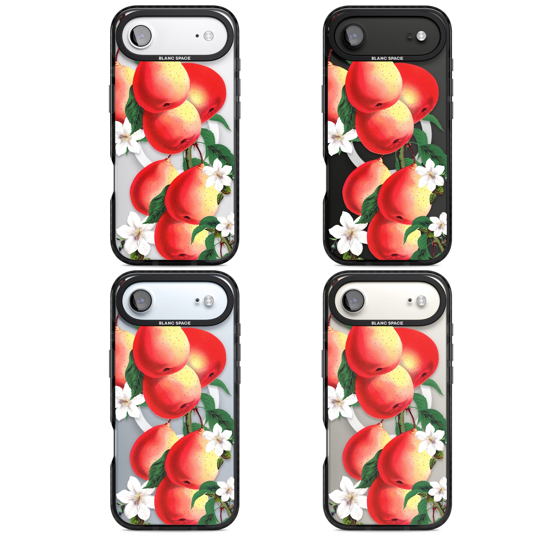 Vintage Painted Peaches iPhone 17 Air Impact Pro Black Phone Case APT Impact Protection