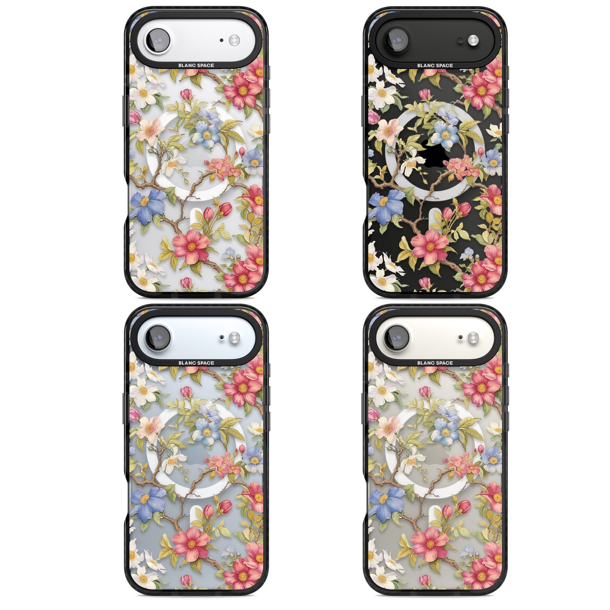 Vintage Vines & Flowers iPhone 17 Air Impact Pro Black Phone Case APT Impact Protection