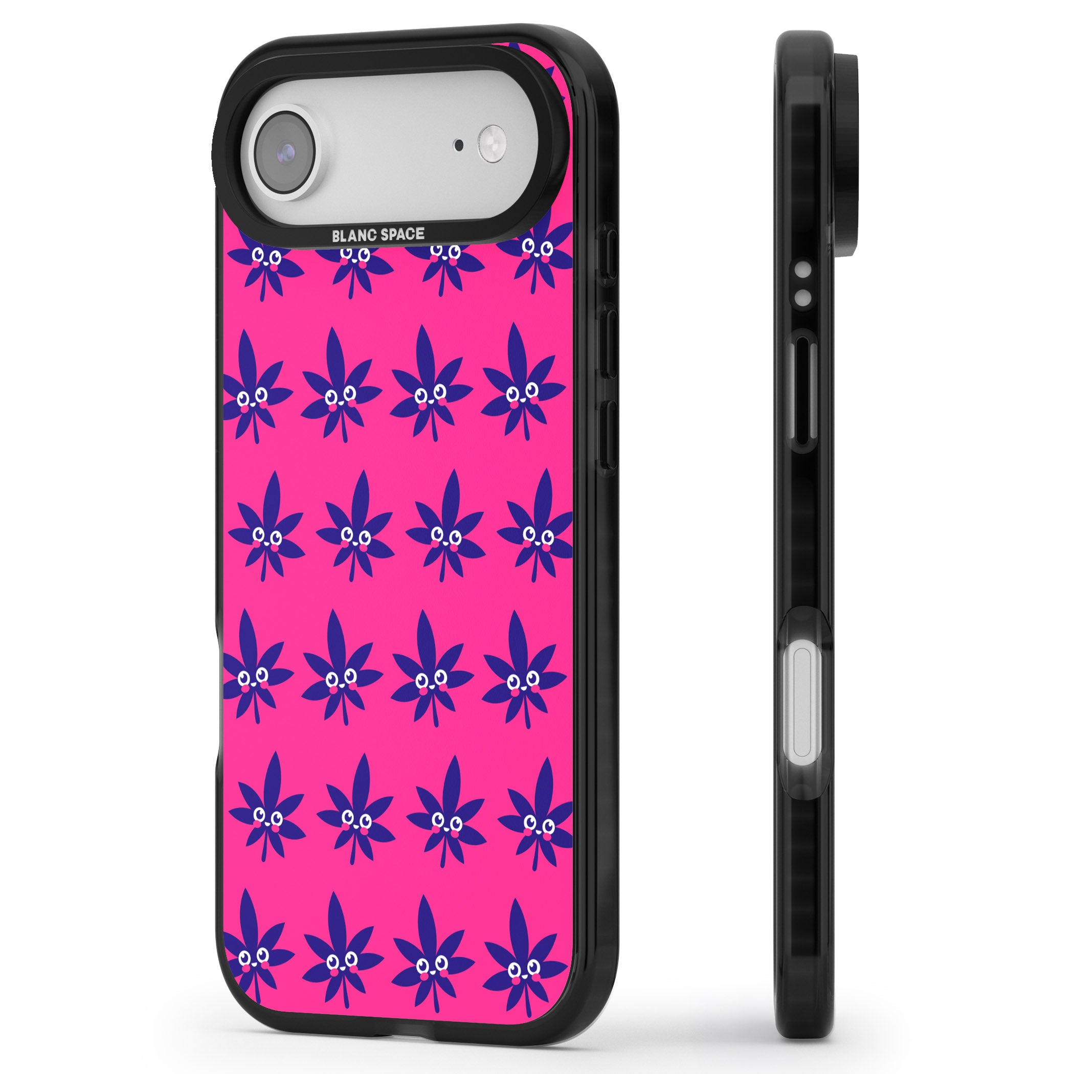 Pink Sativa iPhone 17 Air Impact Pro Black Phone Case Side Profile