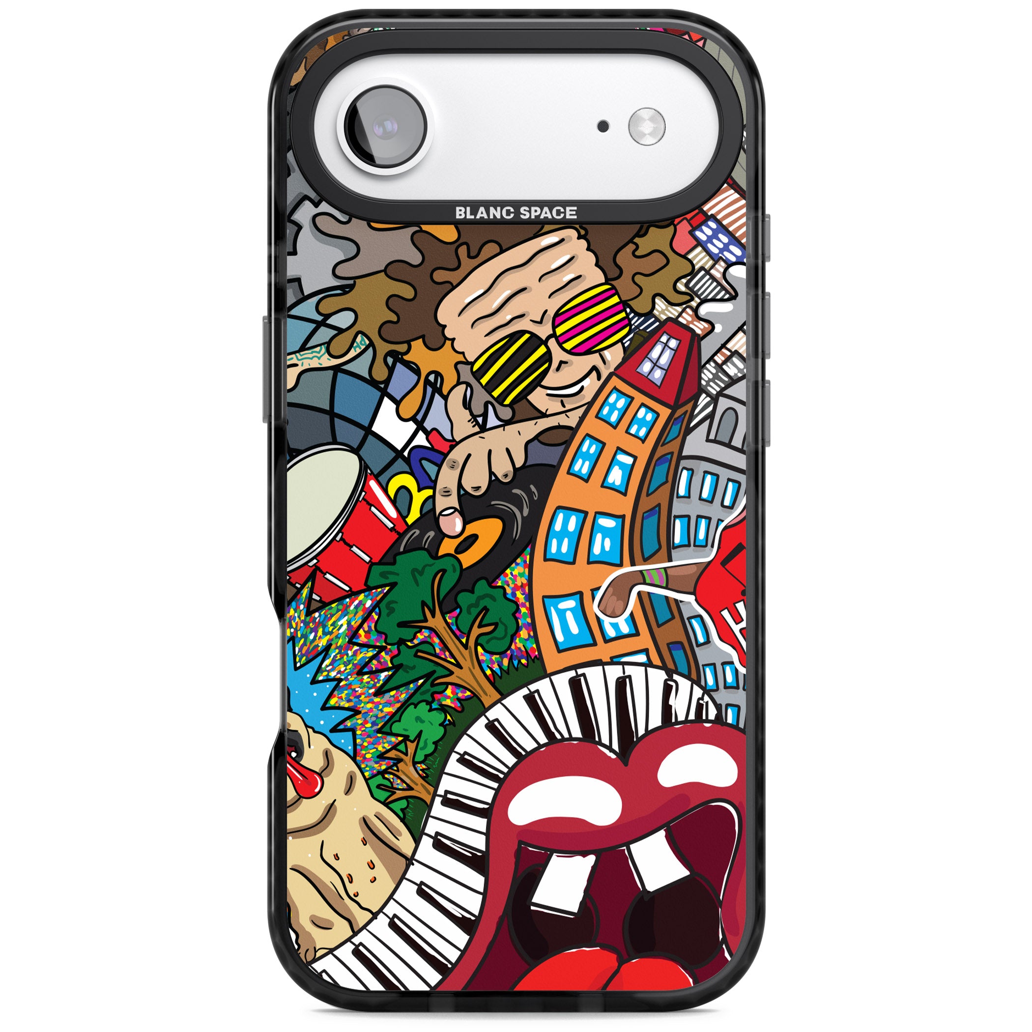 Funky Music City iPhone 17 Air Impact Pro Black Phone Case