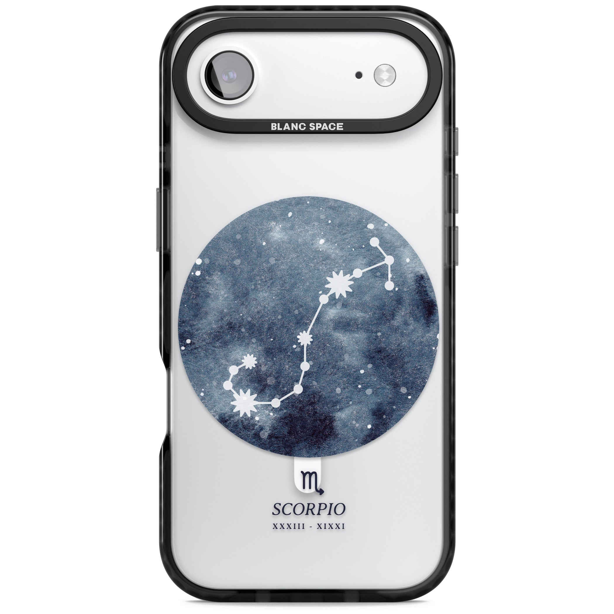 Scorpio Zodiac Blue iPhone 17 Air Impact Pro Black Phone Case