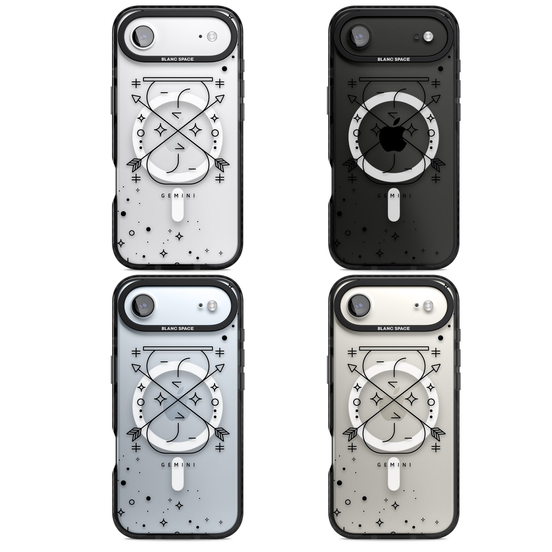 Gemini Zodiac iPhone 17 Air Impact Pro Black Phone Case APT Impact Protection