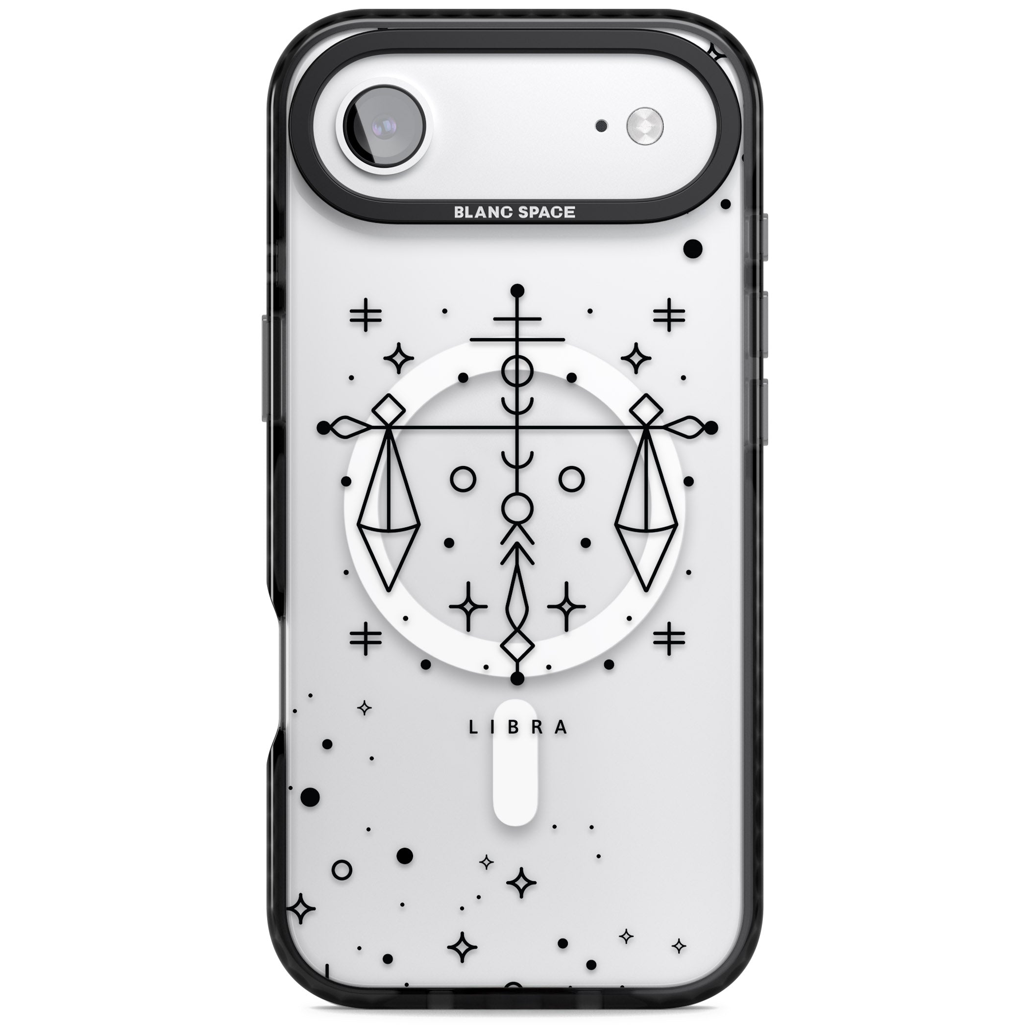 Libra Abstract Zodiac iPhone 17 Air Impact Pro Black Phone Case