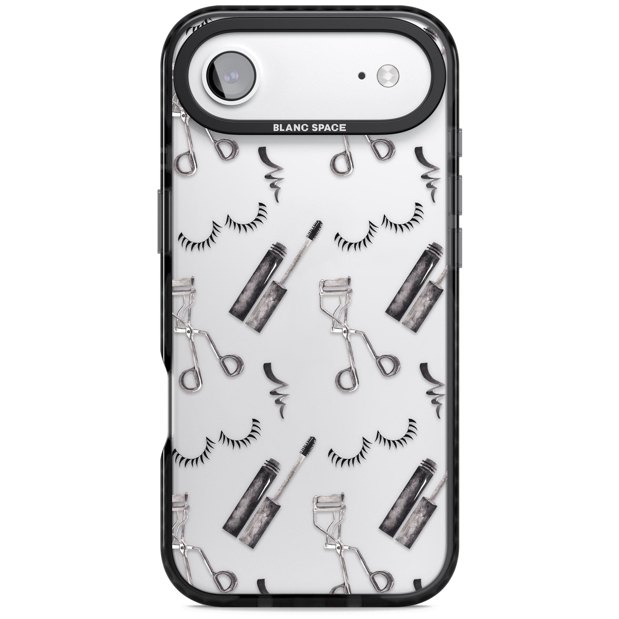 Eyelash Makeup Pattern iPhone 17 Air Impact Black Phone Case
