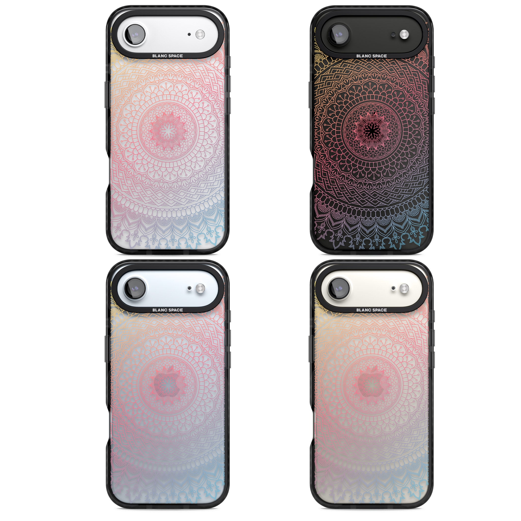 Rainbow Mandala iPhone 17 Air Impact Black Phone Case APT Impact Protection