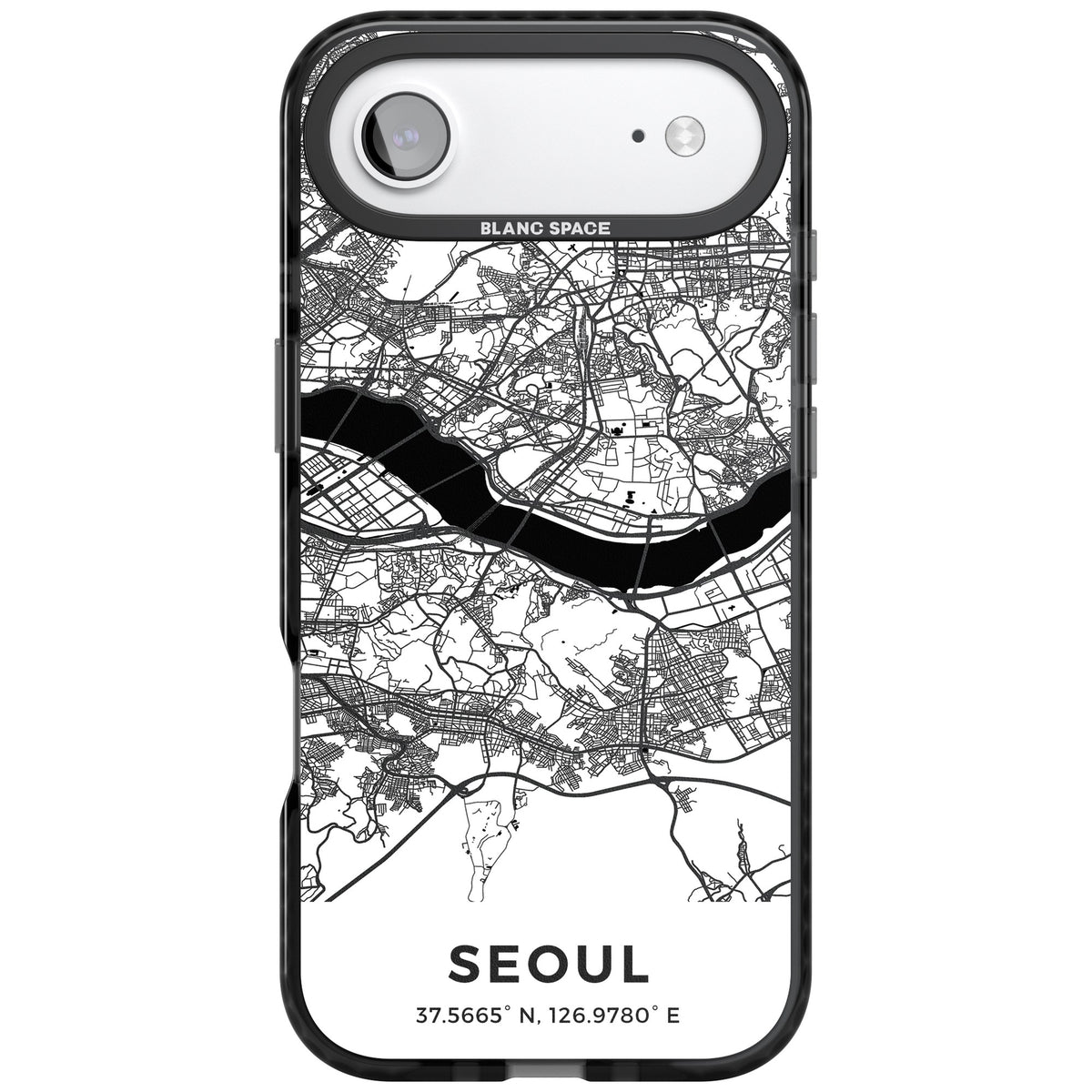 Seoul City Map iPhone Air Impact Black Phone Case front