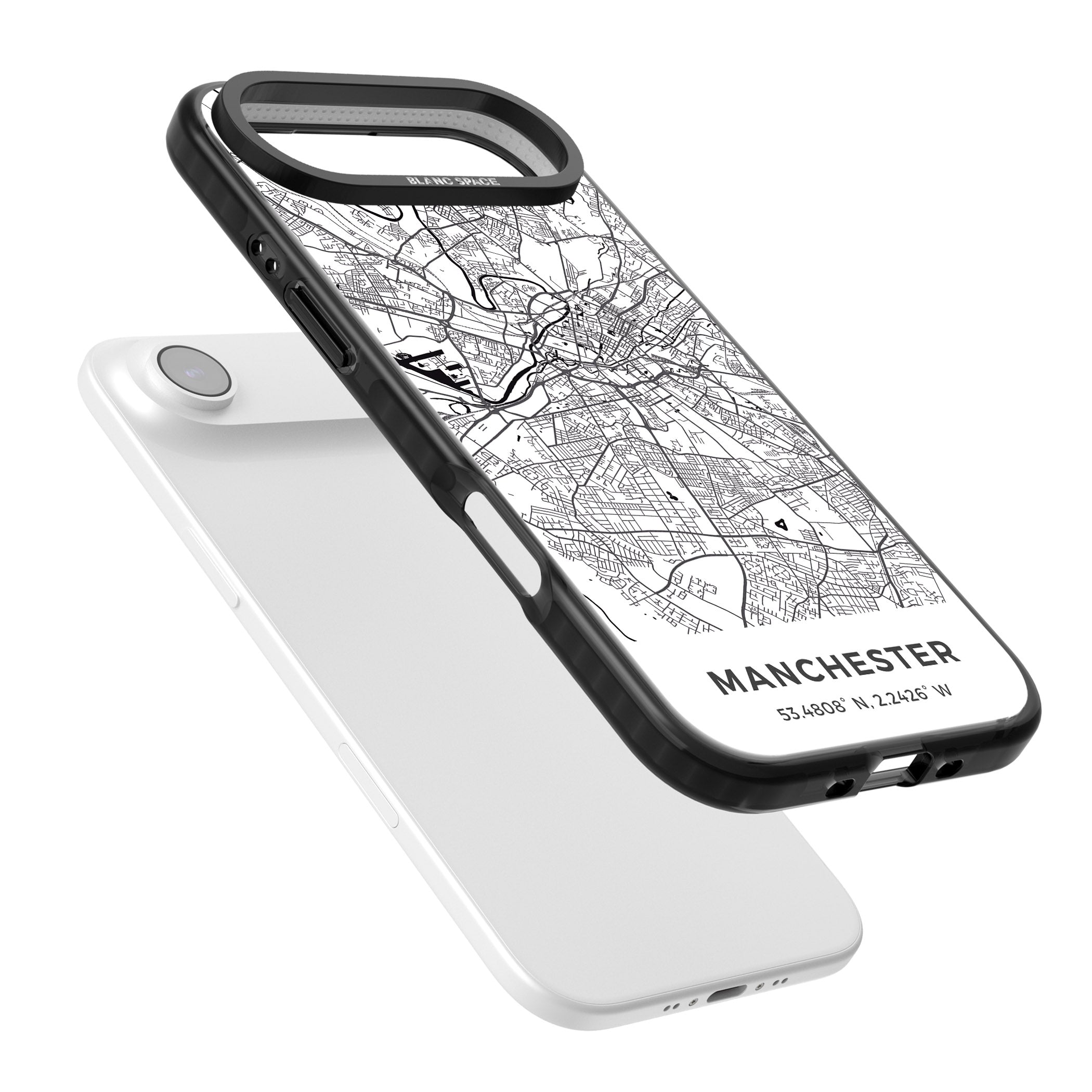Manchester Map iPhone 17 Air Impact Black Phone Case Colours