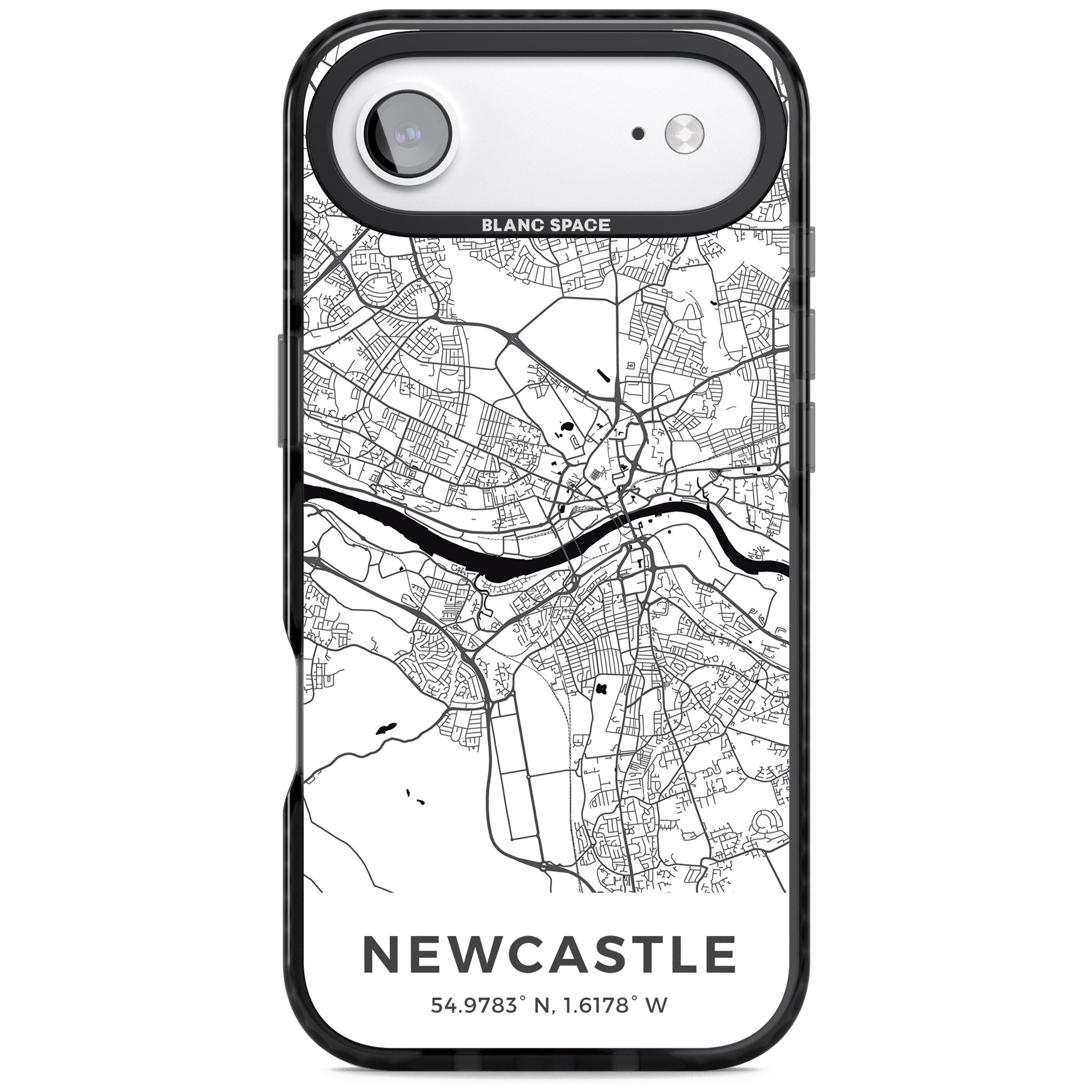 Newcastle City Map iPhone 17 Air Impact Black Phone Case