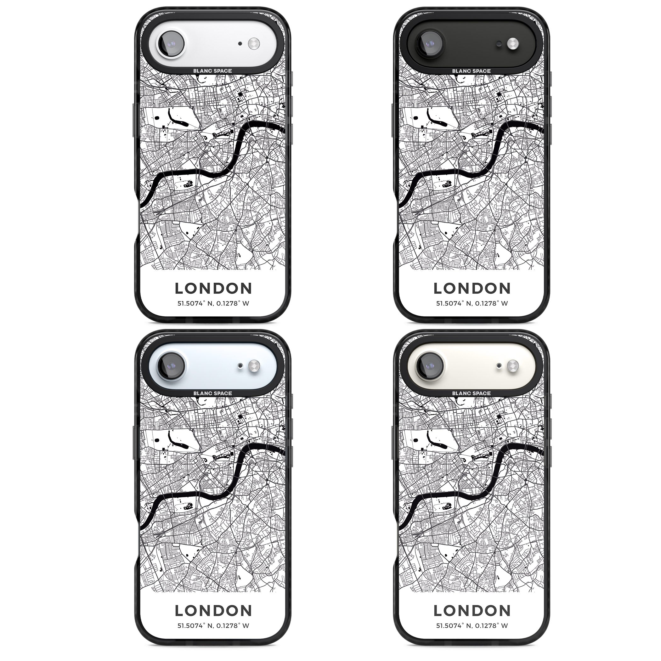 London Map iPhone 17 Air Impact Black Phone Case APT Impact Protection