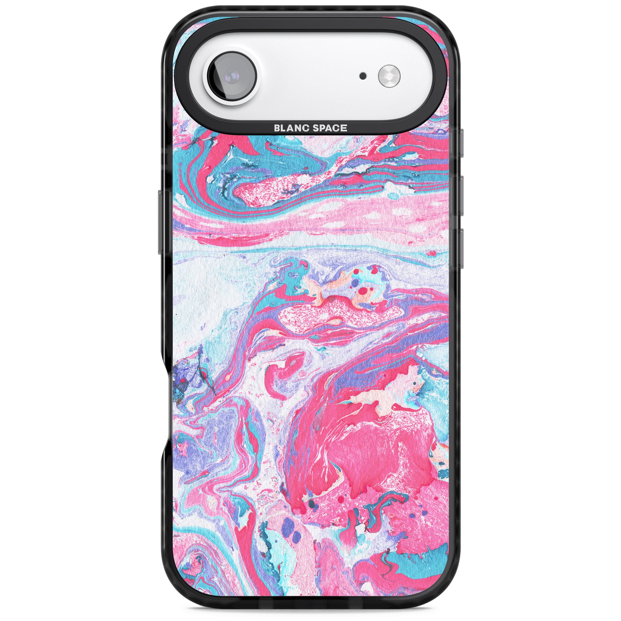 Pink, Blue & Purple Marbled Paper Pattern iPhone 17 Air Impact Black Phone Case
