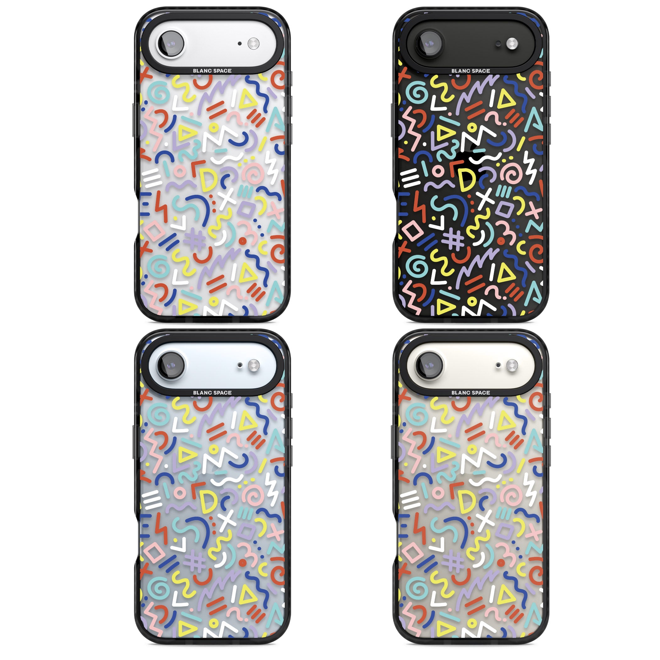 Colorful Retro Pattern iPhone 17 Air Impact Black Phone Case APT Impact Protection