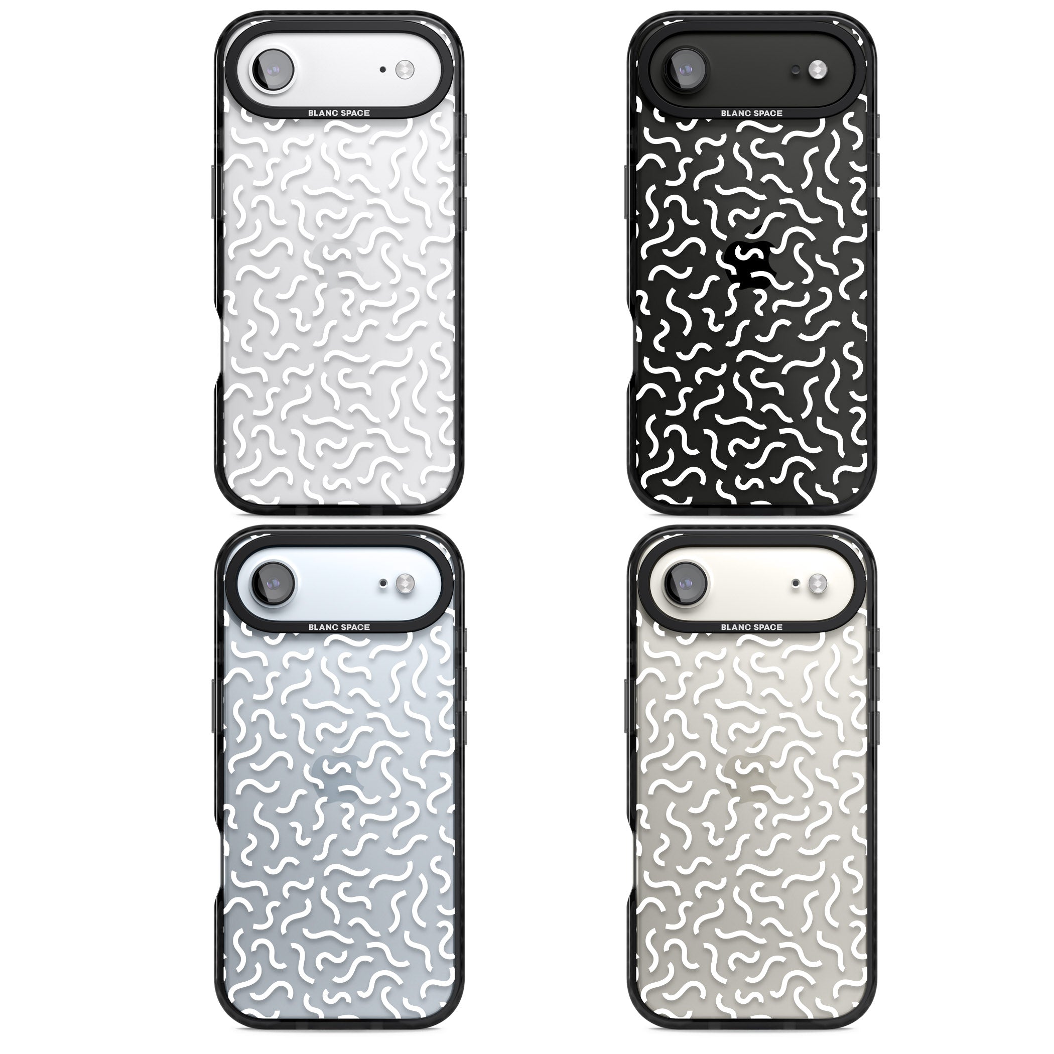 Black & White Wavy Pattern iPhone 17 Air Impact Black Phone Case APT Impact Protection