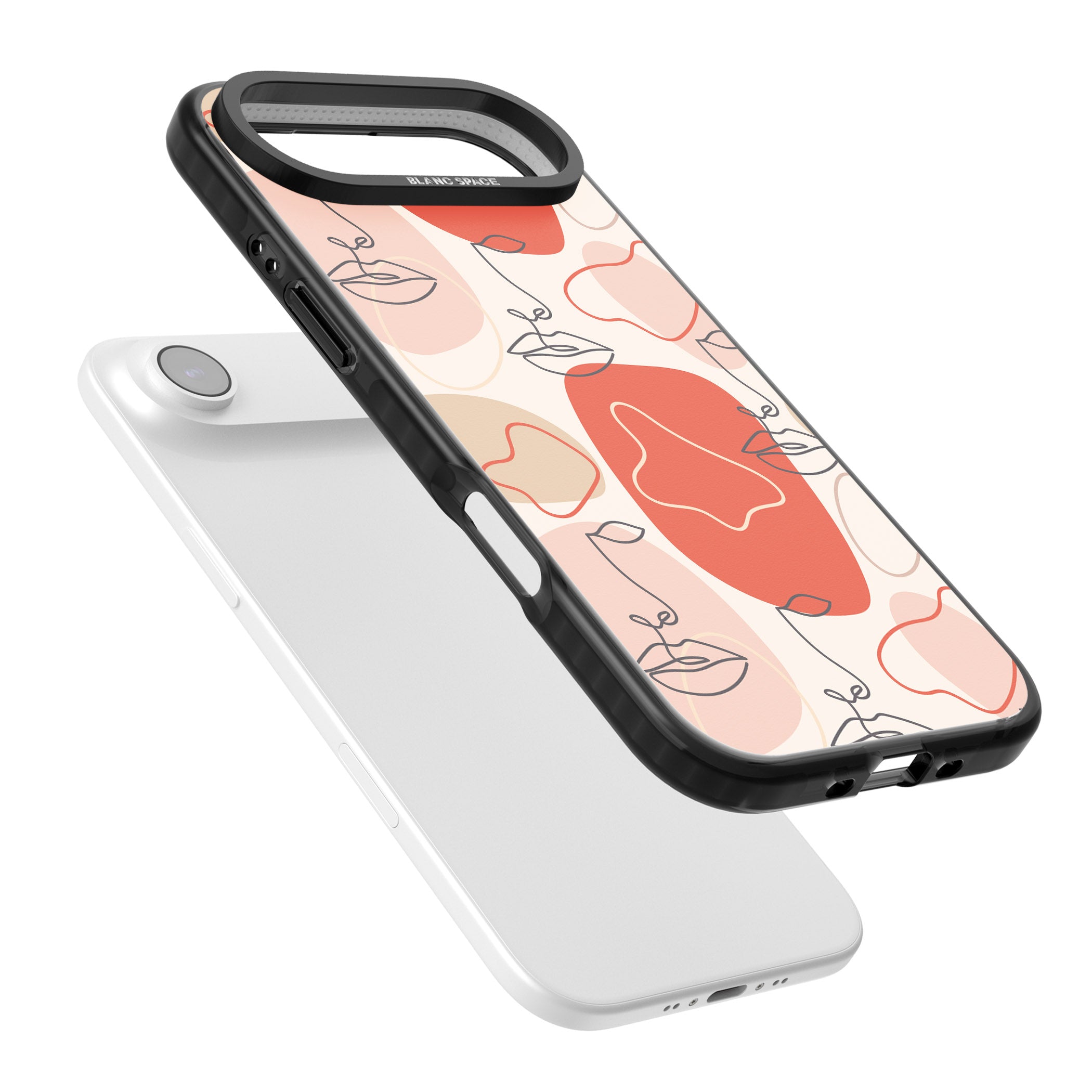 Abstract Face Line Art iPhone 17 Air Impact Black Phone Case Colours