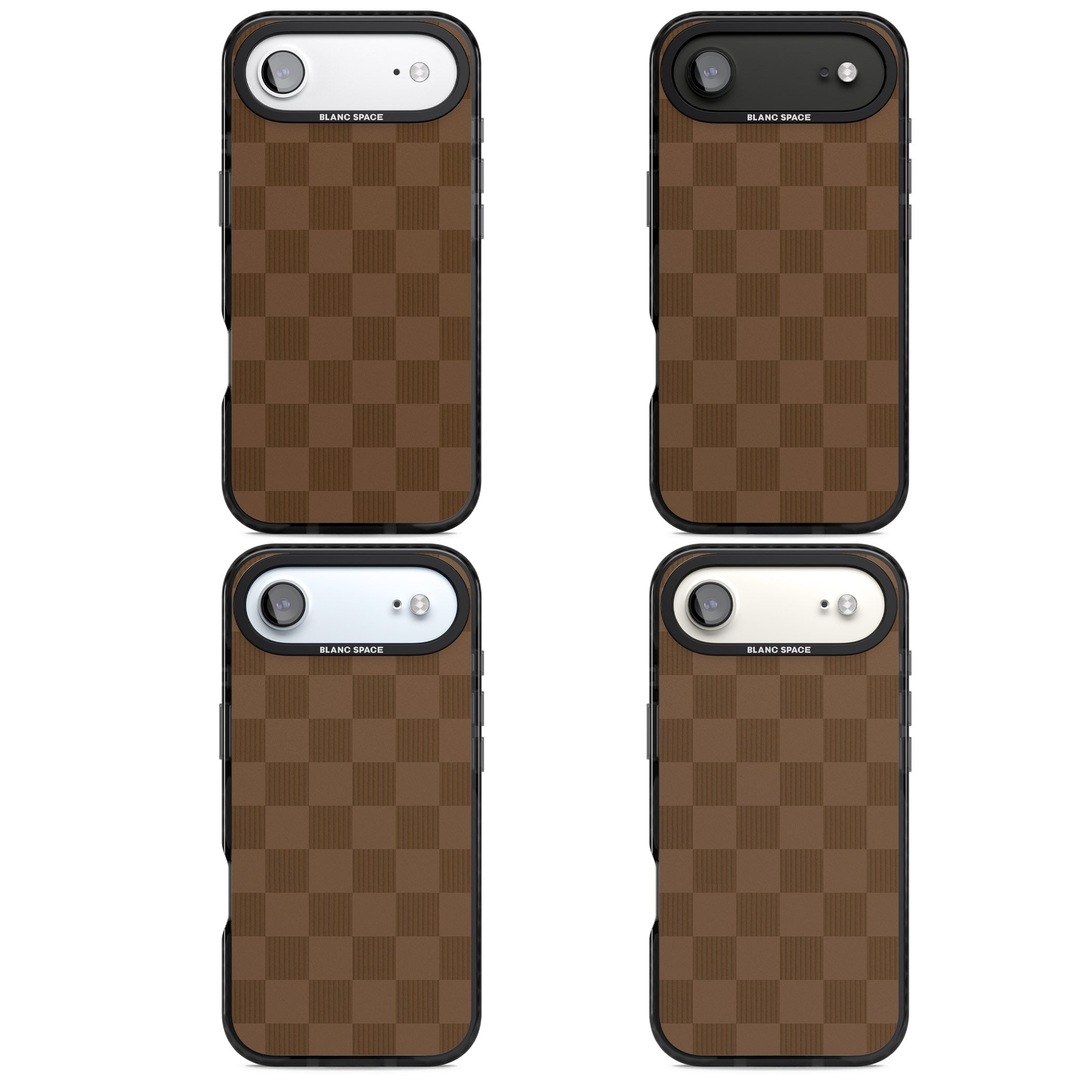 Chocolate Checkered iPhone 17 Air Impact Black Phone Case APT Impact Protection