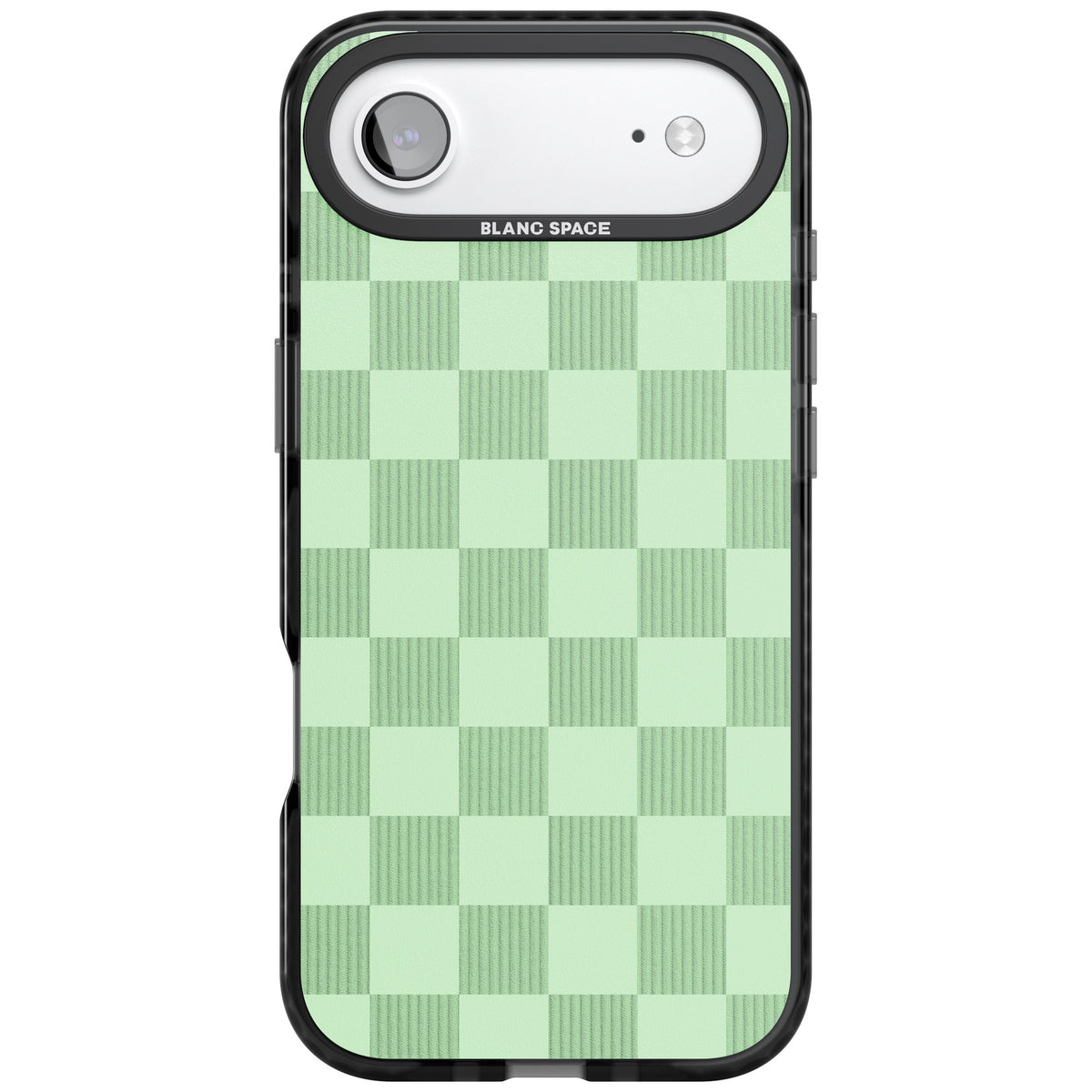 Seafoam Checkered iPhone Air Impact Black Phone Case front