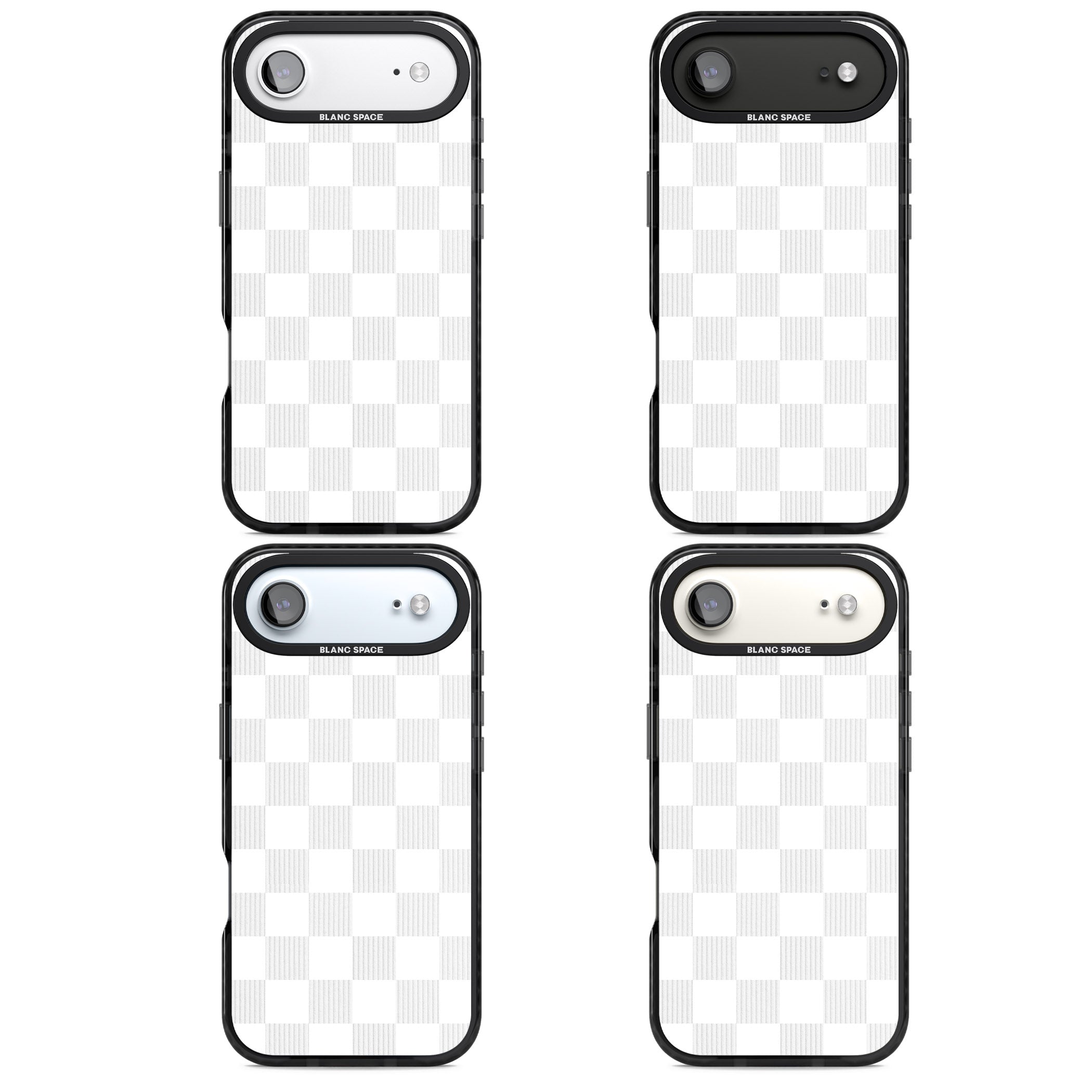 White Checkered iPhone 17 Air Impact Black Phone Case APT Impact Protection