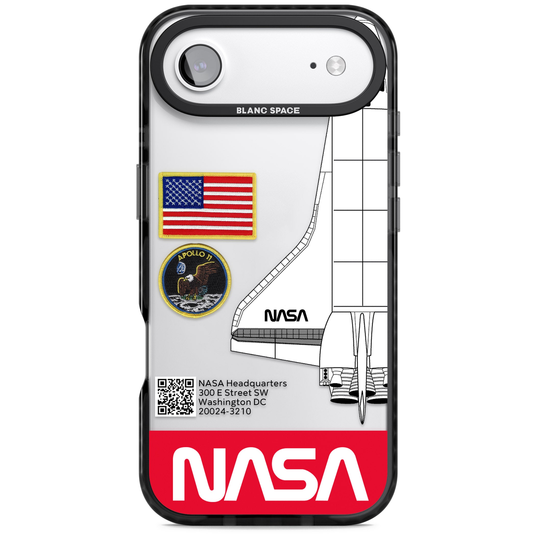 Nasa Apollo 11 iPhone 17 Air Impact Black Phone Case