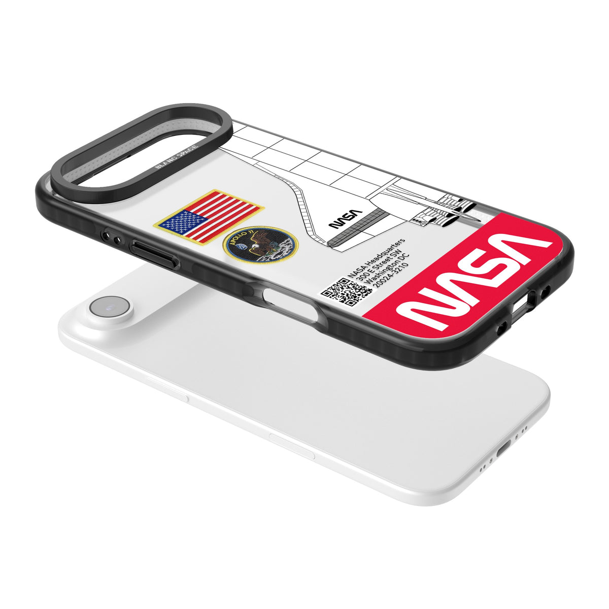 Nasa Apollo 11 iPhone Air Impact Black Phone Case angled
