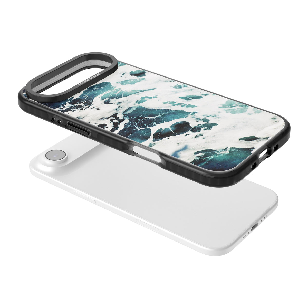 Ocean Surge iPhone Air Impact Black Phone Case angled
