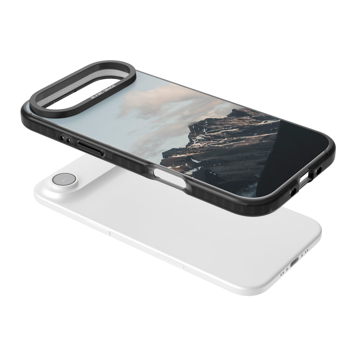 Twilight Mountain iPhone Air Impact Black Phone Case angled