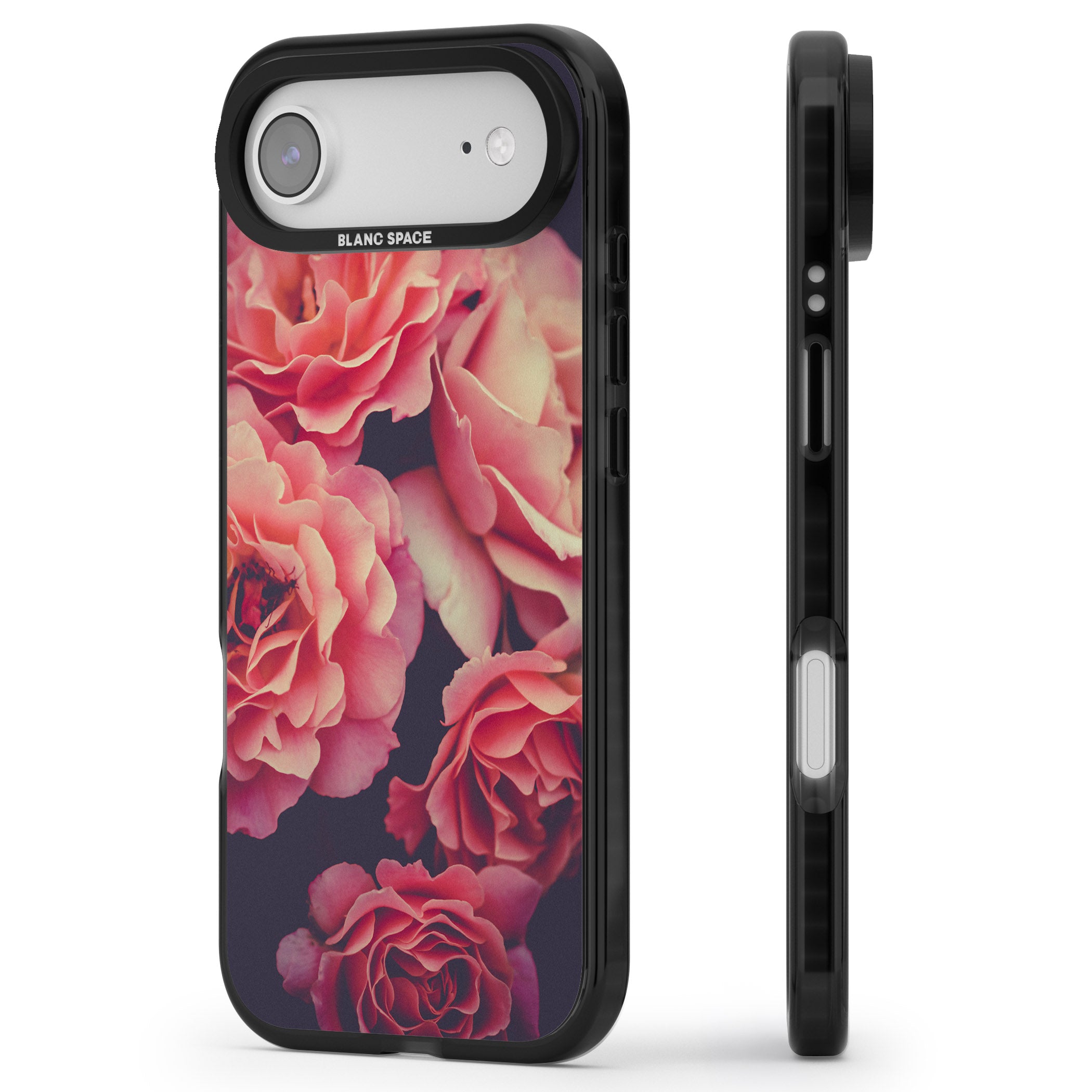Midnight Rose Bloom iPhone 17 Air Impact Black Phone Case Side Profile