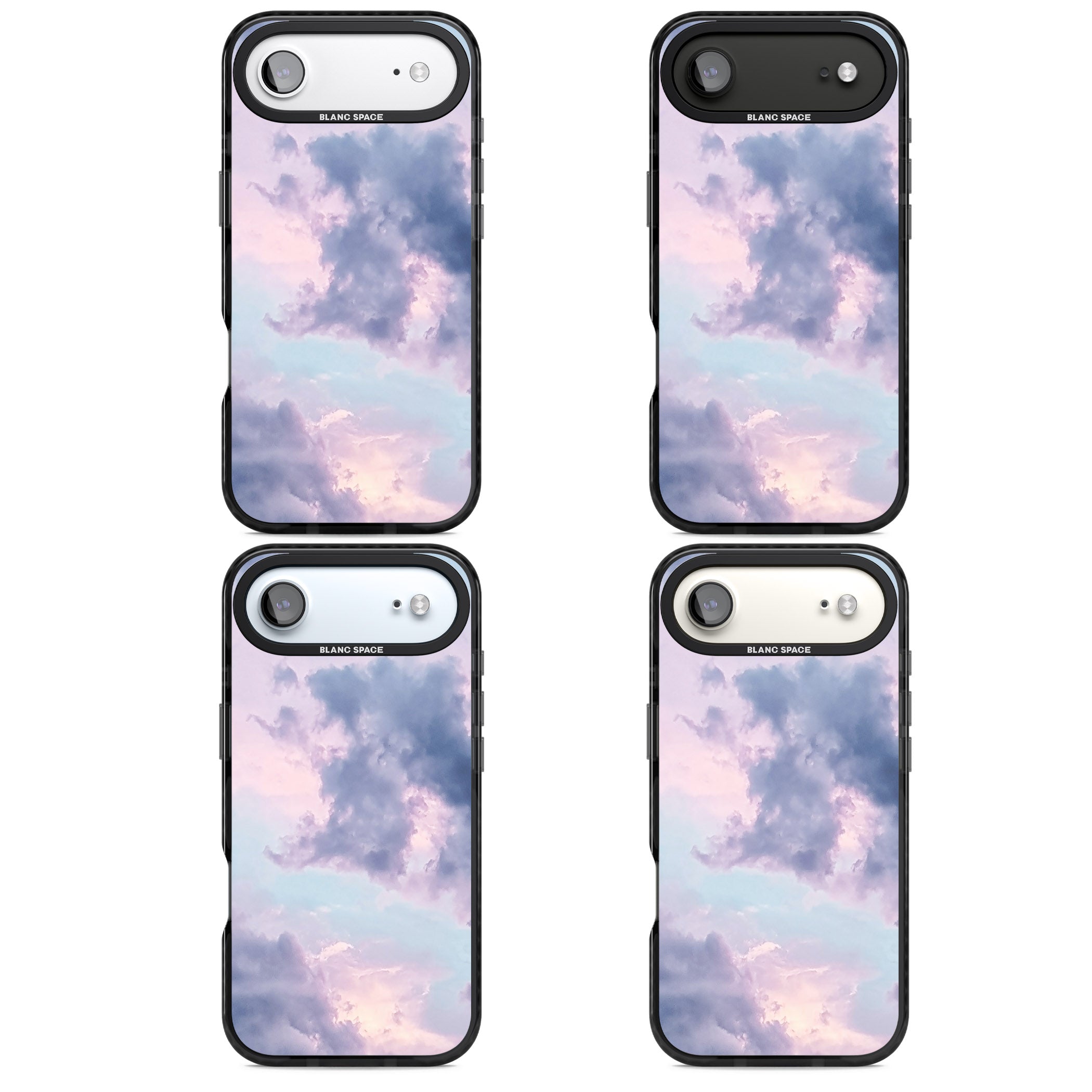 Pastel Sky Clouds iPhone 17 Air Impact Black Phone Case APT Impact Protection