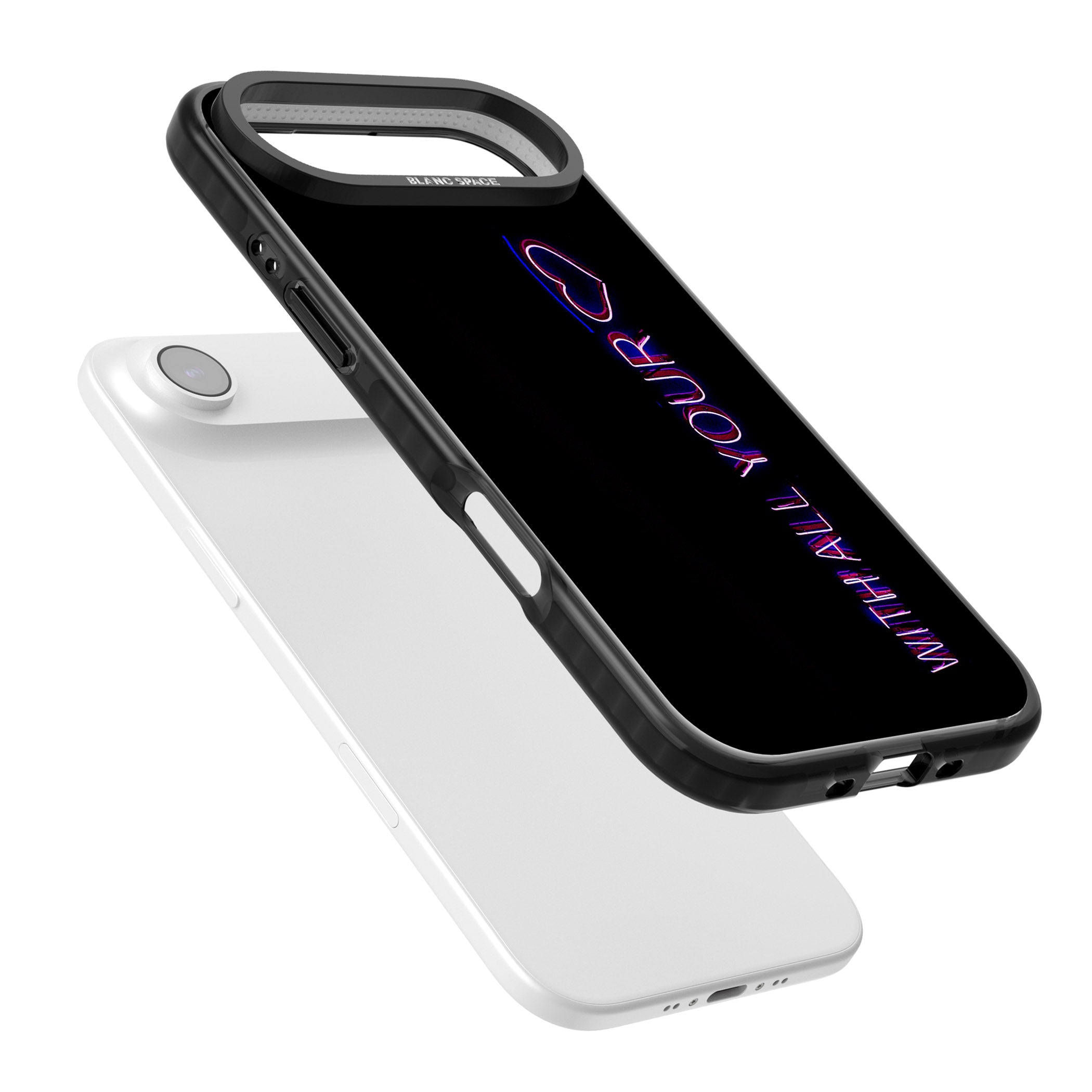 Neon Heart Script iPhone 17 Air Impact Black Phone Case Colours