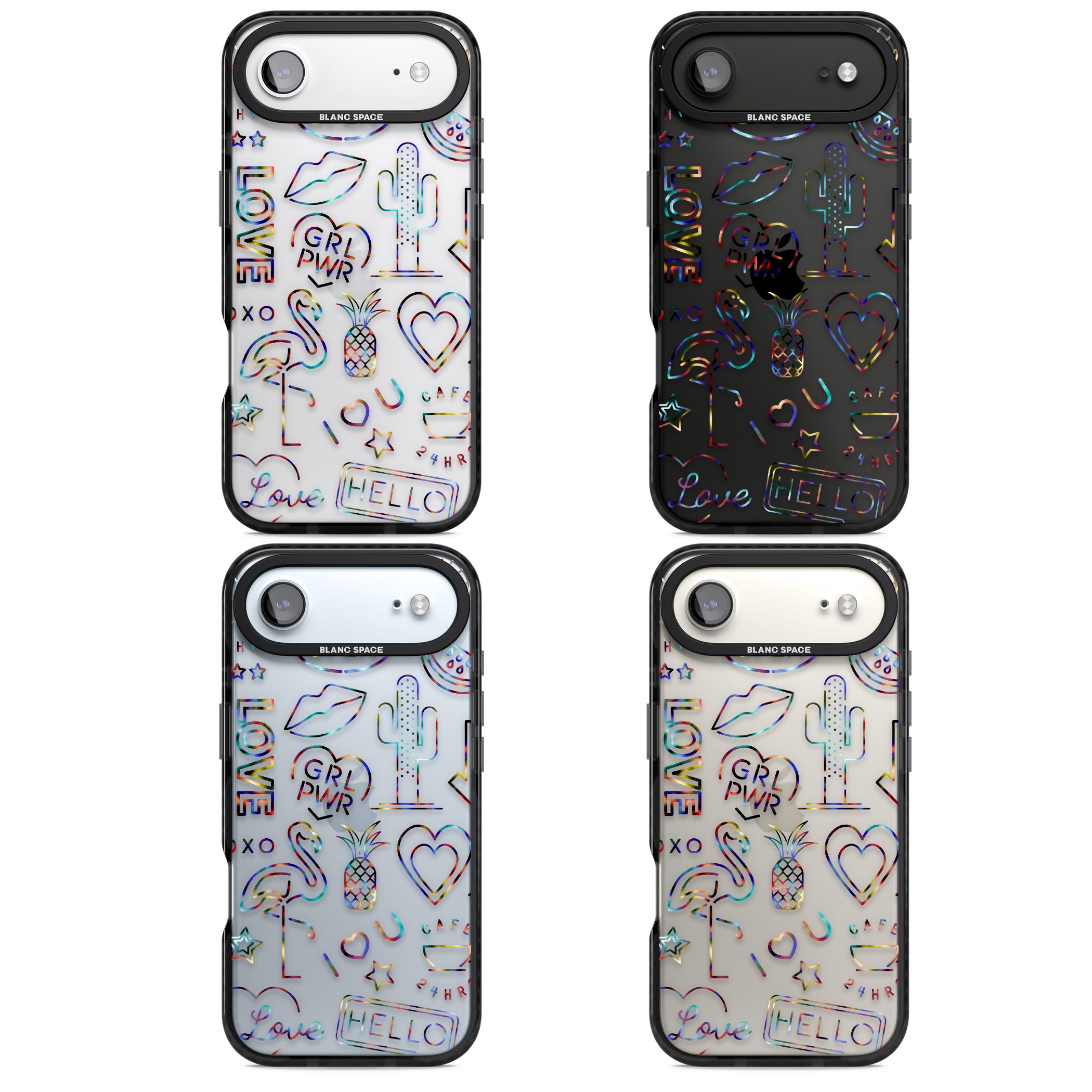 Funky Nebula Neon Sign iPhone 17 Air Impact Black Phone Case APT Impact Protection