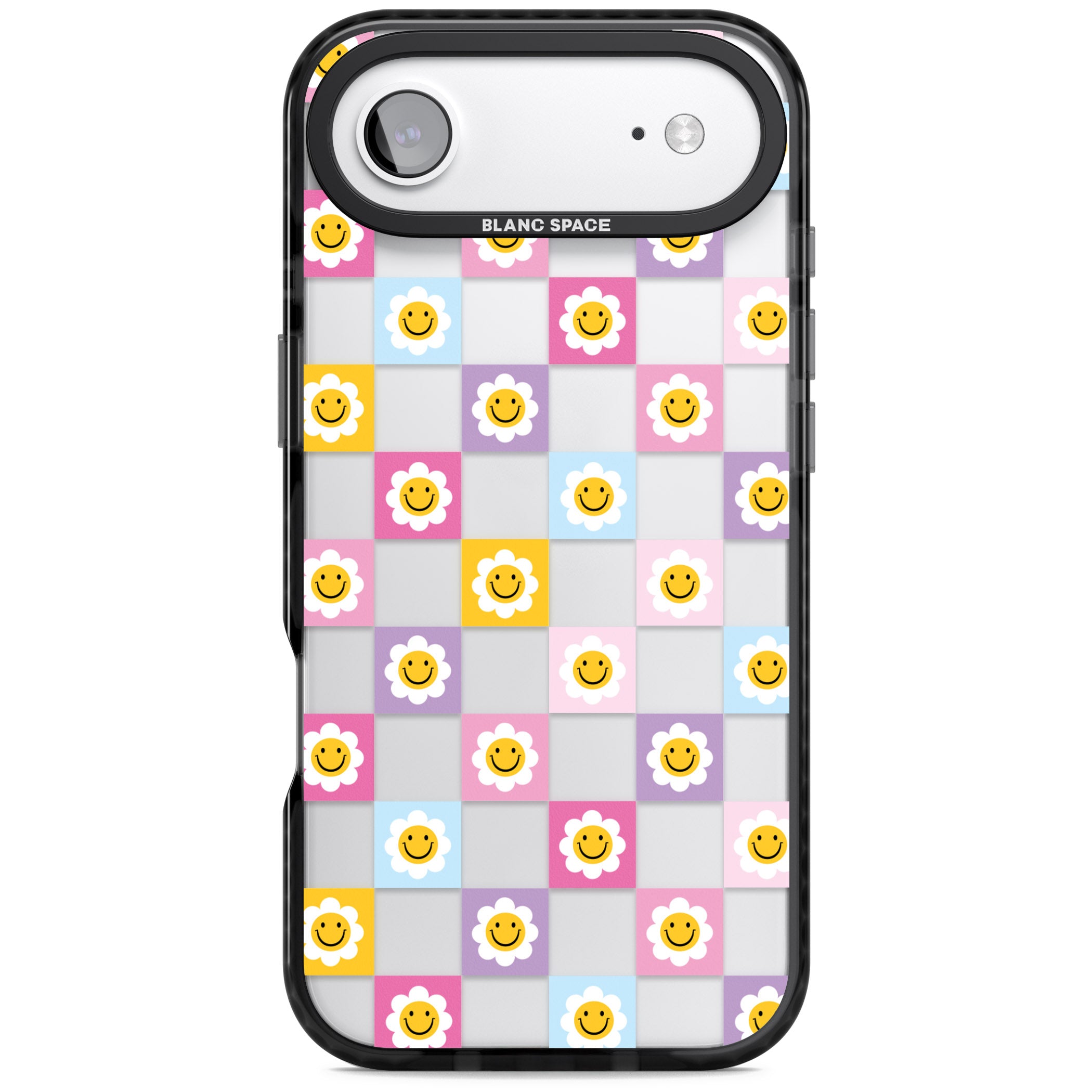 Daisy Squares Pattern iPhone 17 Air Impact Black Phone Case
