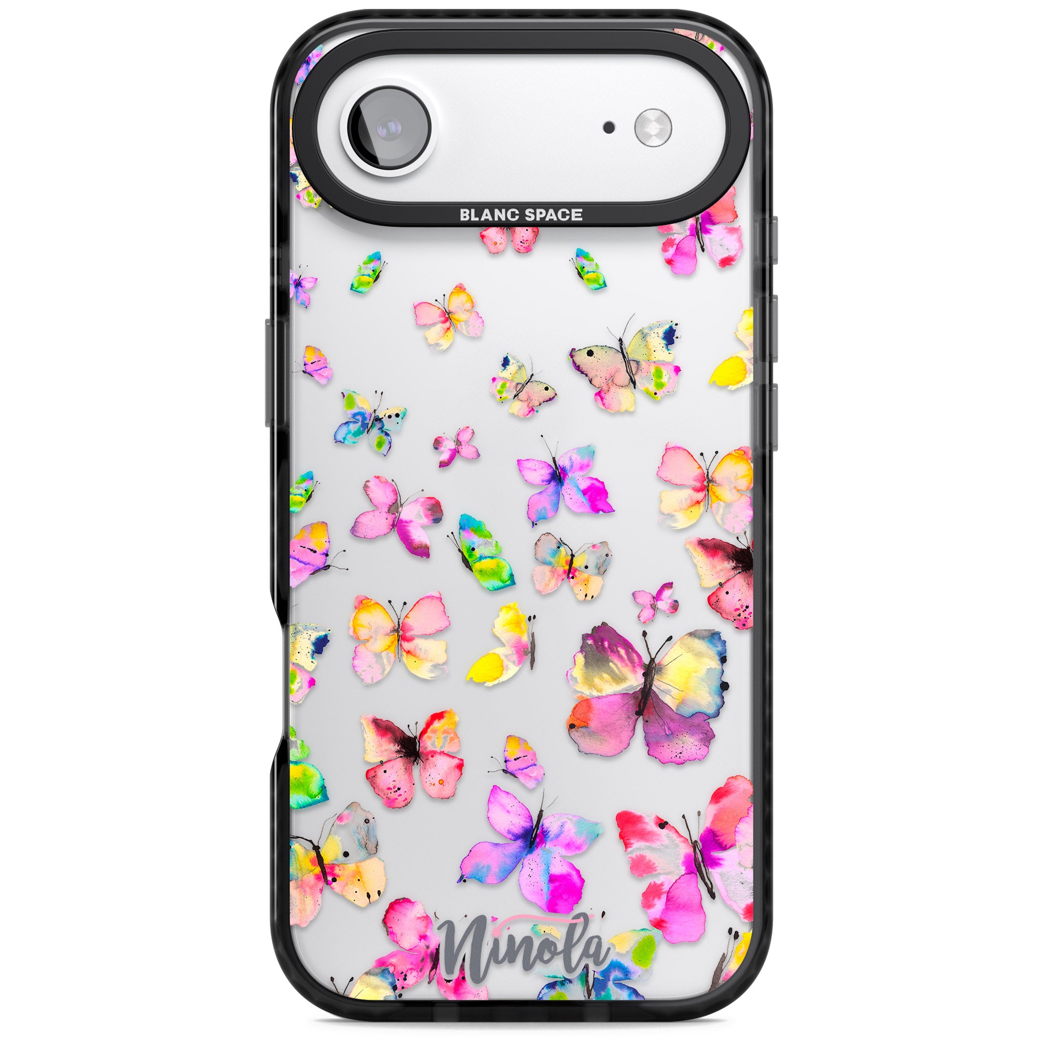 Watercolor Butterflies iPhone 17 Air Impact Black Phone Case