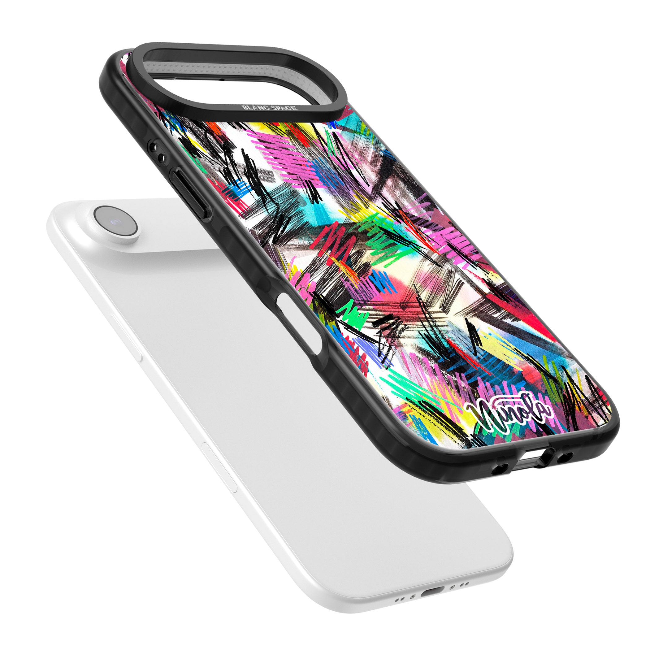 Wild Strokes Rainbow iPhone 17 Air Impact Black Phone Case Colours