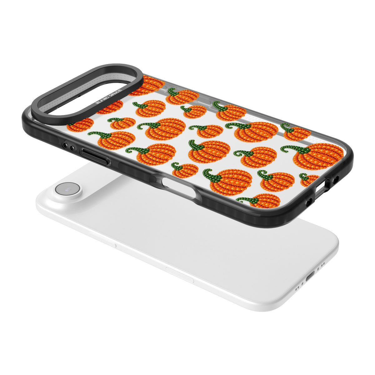 Beaded Pumpkins iPhone Air Impact Black Phone Case angled