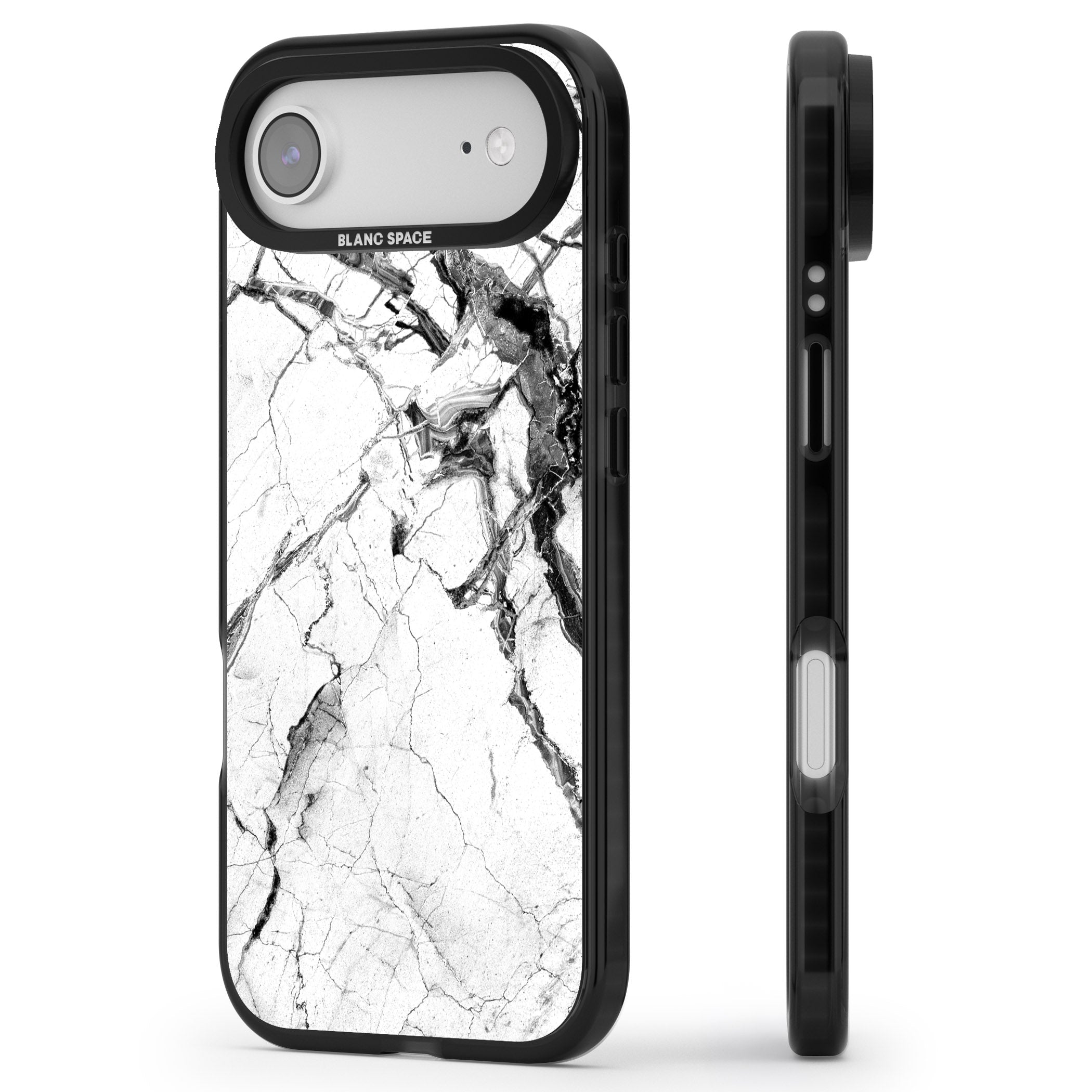 Storm Marble iPhone 17 Air Impact Black Phone Case Side Profile