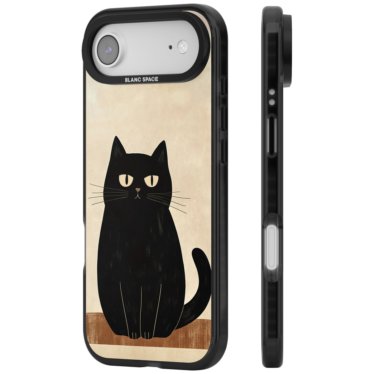 Sassy Black Cat iPhone Air Impact Black Phone Case side