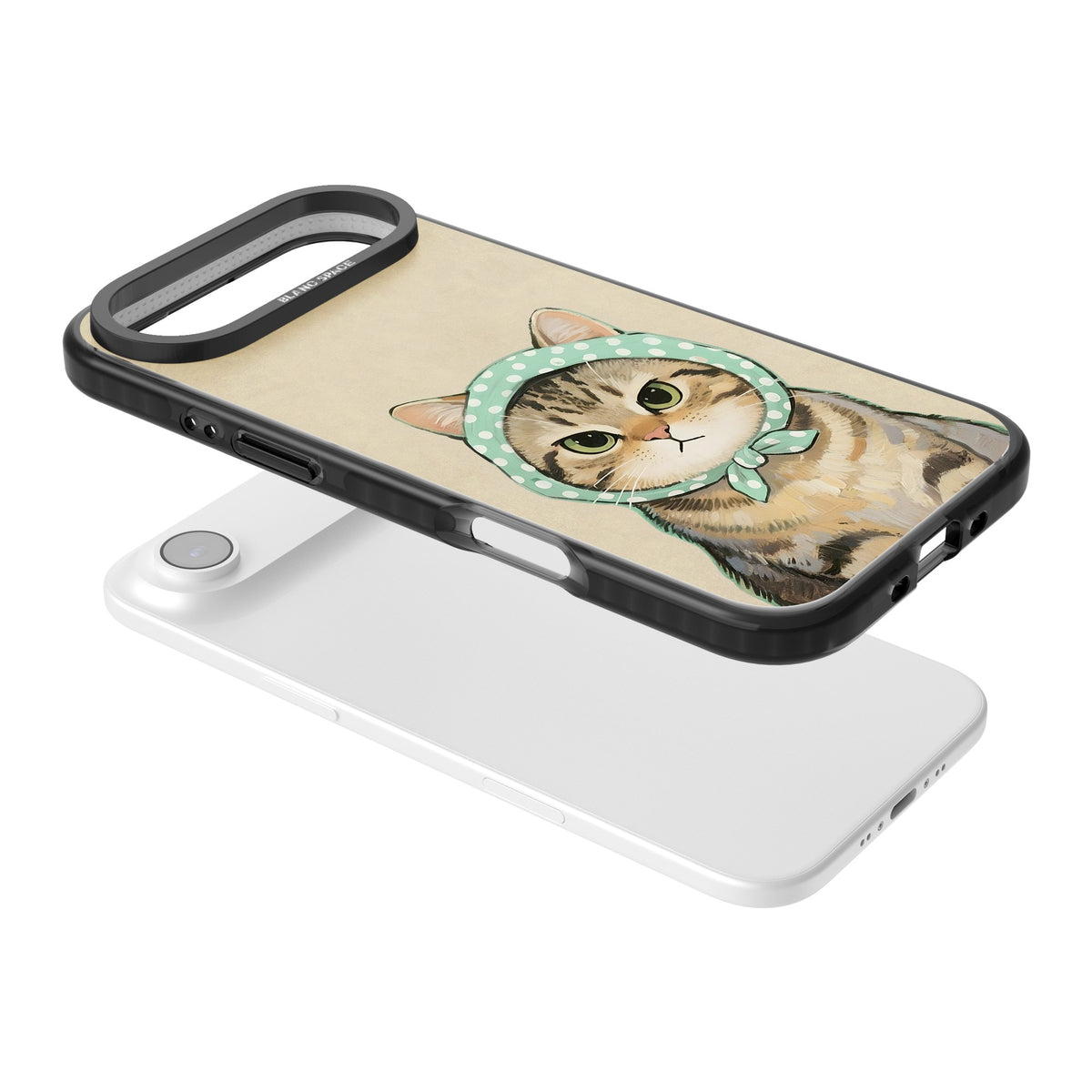 Cat Losing Patience iPhone Air Impact Black Phone Case angled