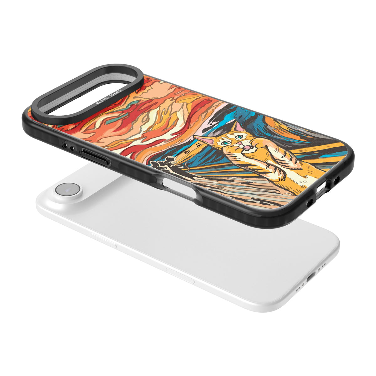 The Meow iPhone Air Impact Black Phone Case angled