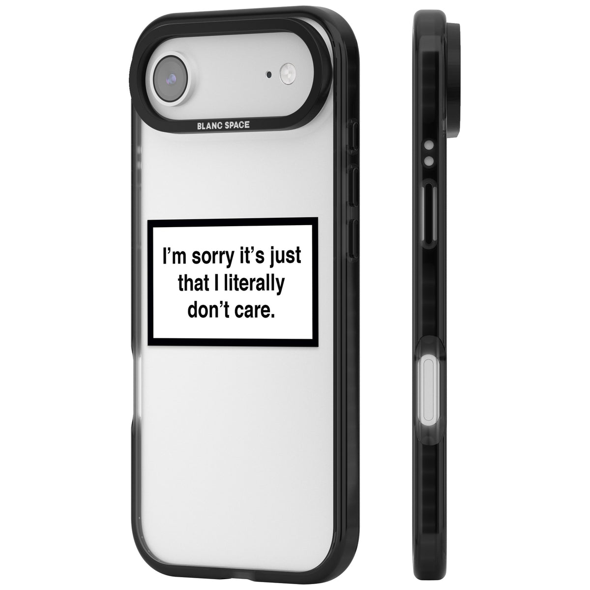 Literally Don't Care iPhone Air Impact Black Phone Case side