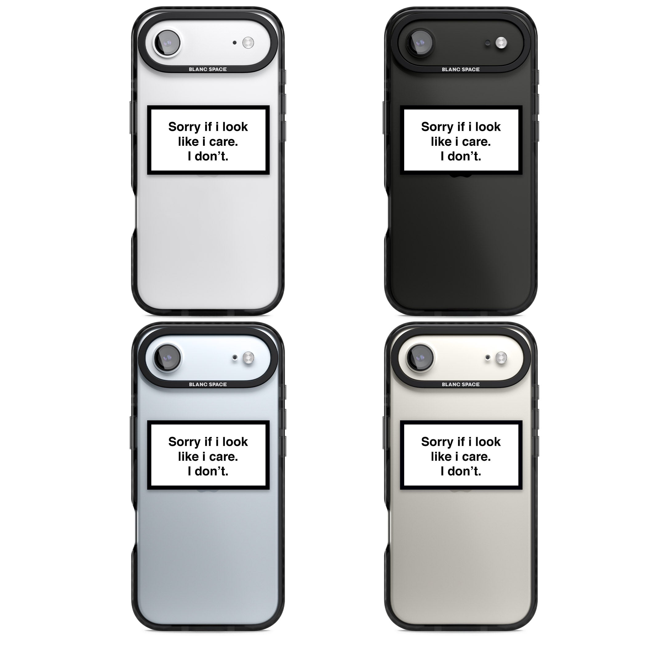 Sorry If I Look Like I Care iPhone 17 Air Impact Black Phone Case APT Impact Protection