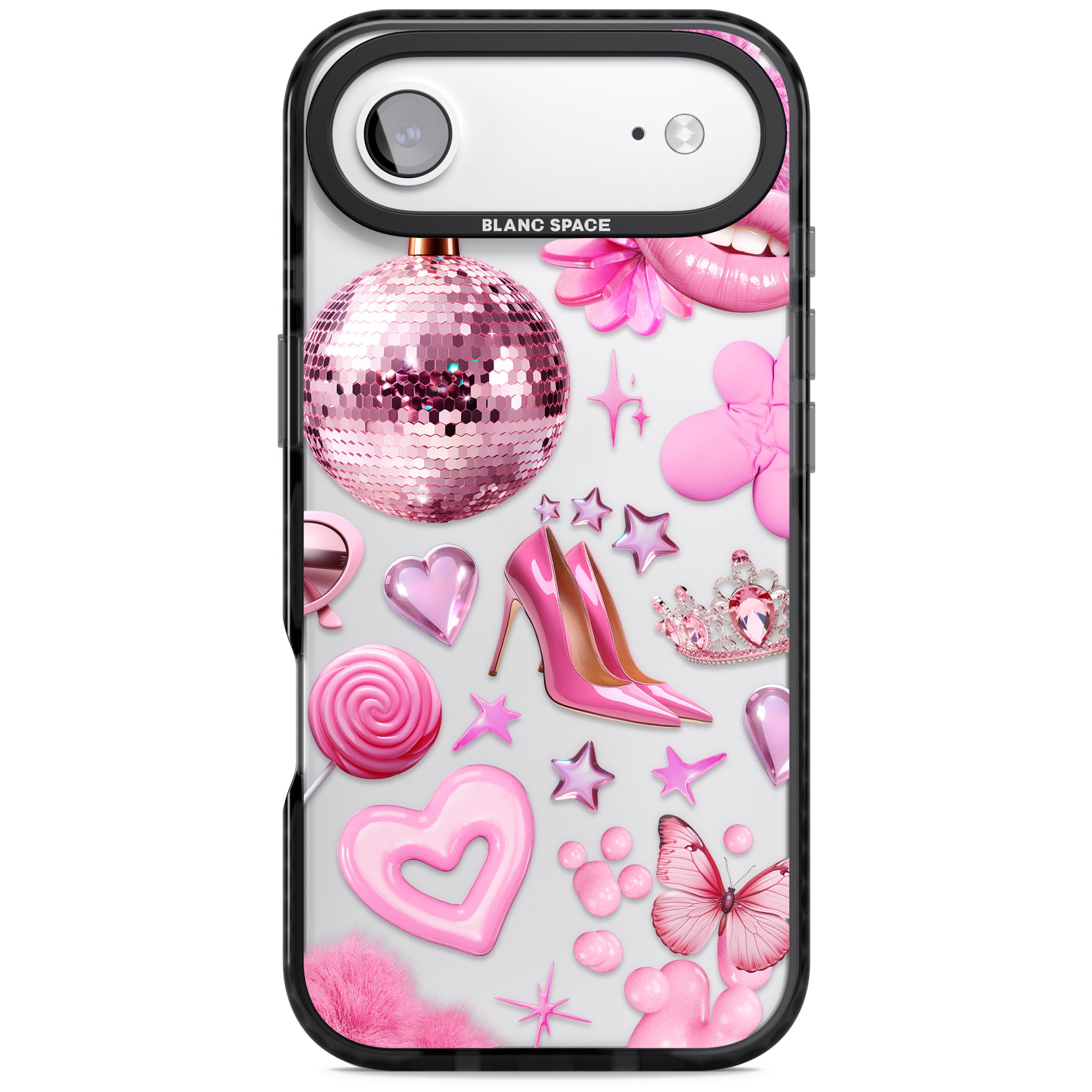 Pink Glam iPhone 17 Air Impact Black Phone Case