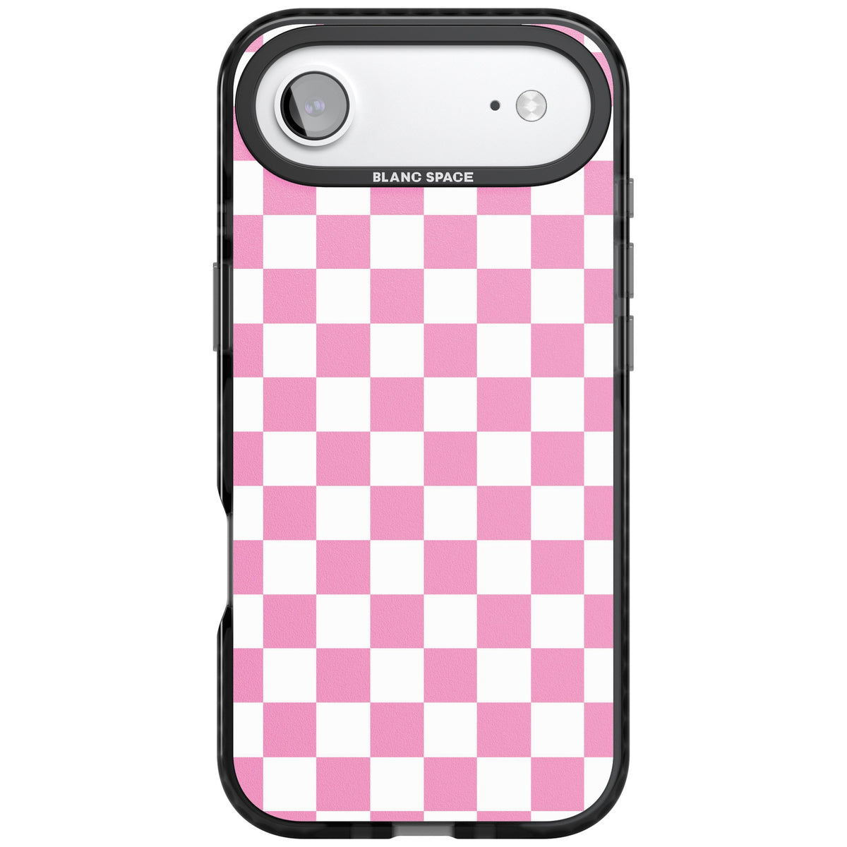 Pink Checkerboard iPhone Air Impact Black Phone Case front