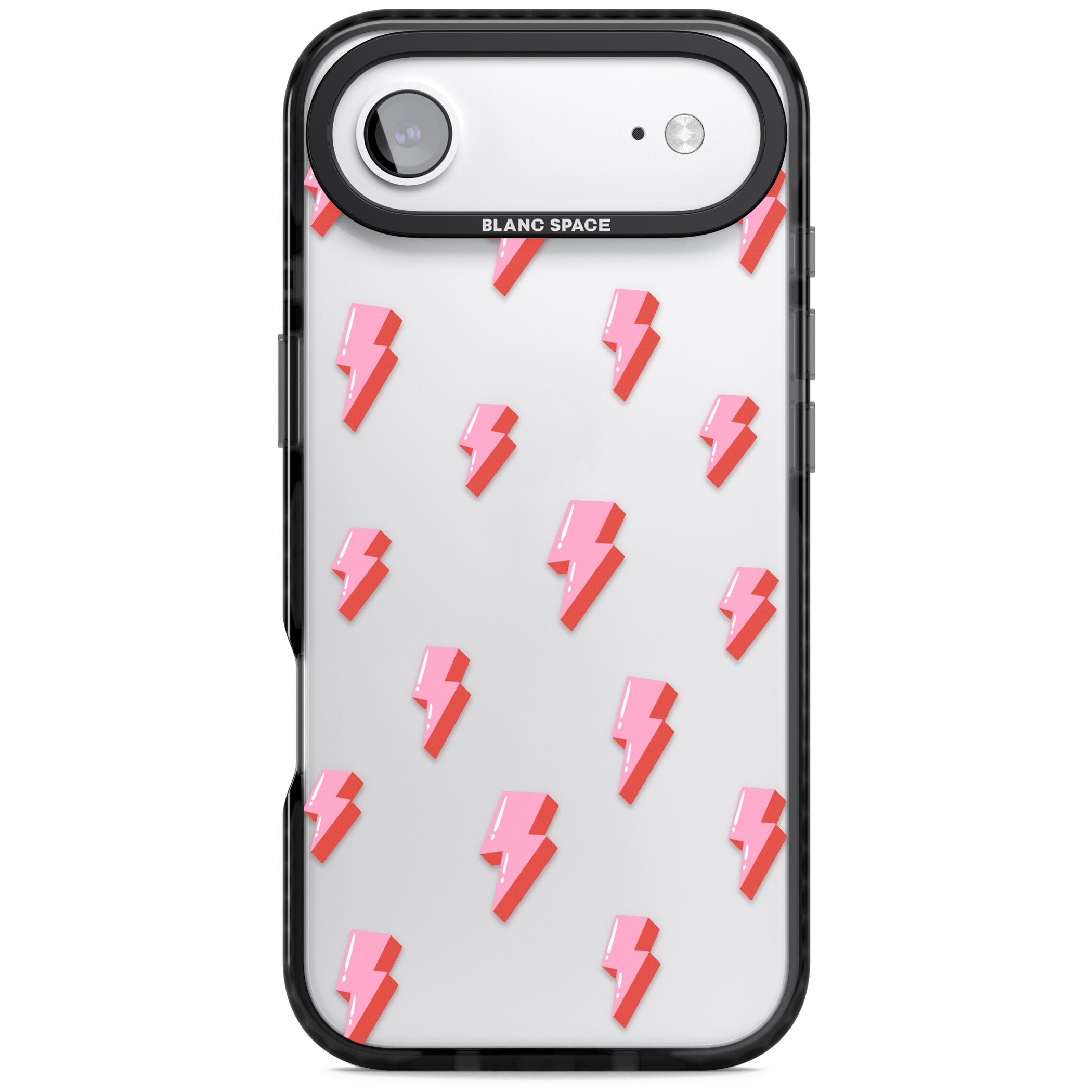 Pink Bolt Pattern iPhone 17 Air Impact Black Phone Case