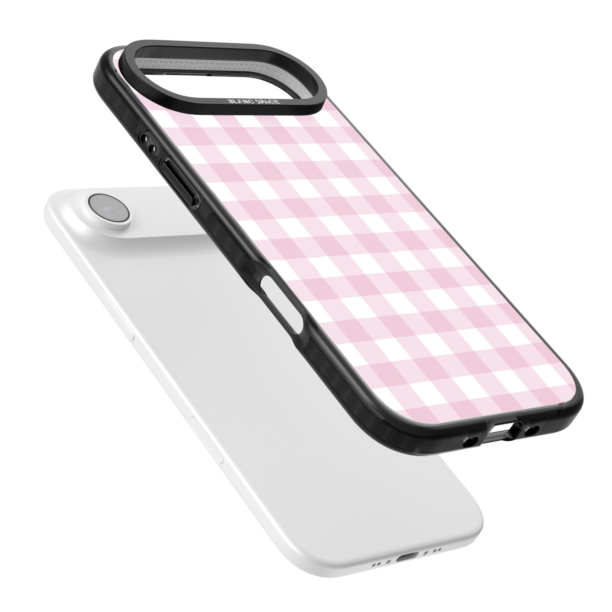 Pink Gingham Pattern iPhone 17 Air Impact Black Phone Case Colours