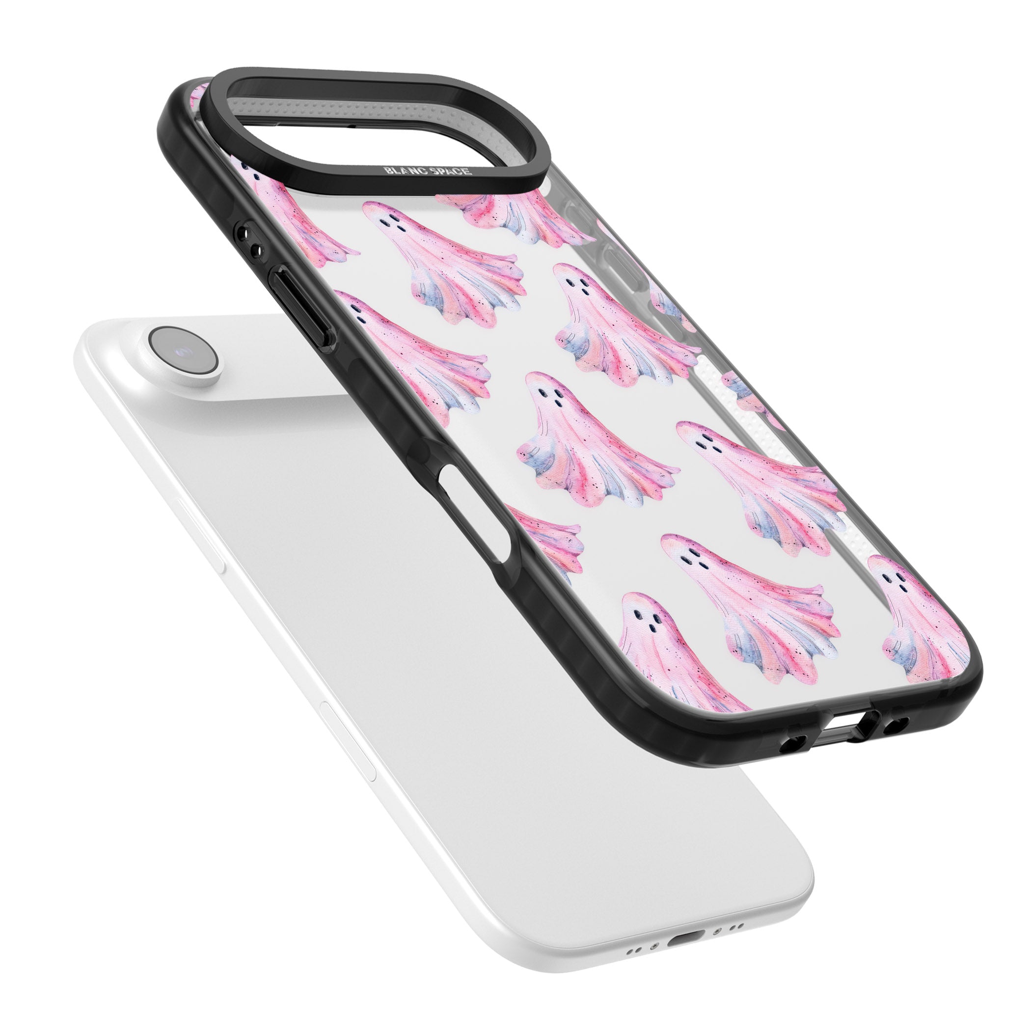 Pink Ghosts iPhone 17 Air Impact Black Phone Case Colours