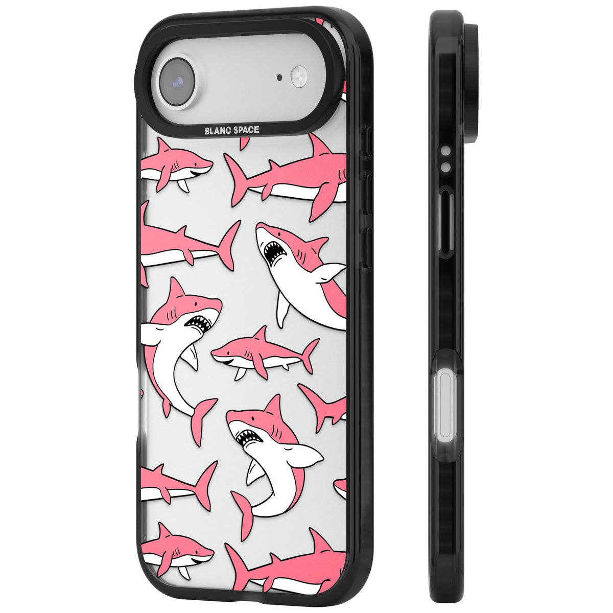 Bubblegum Sharks iPhone Air Impact Black Phone Case side